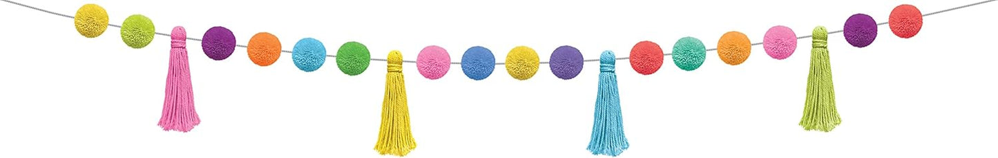 Teacher Created Resources Colorful Pom-Poms and Tassels Garland