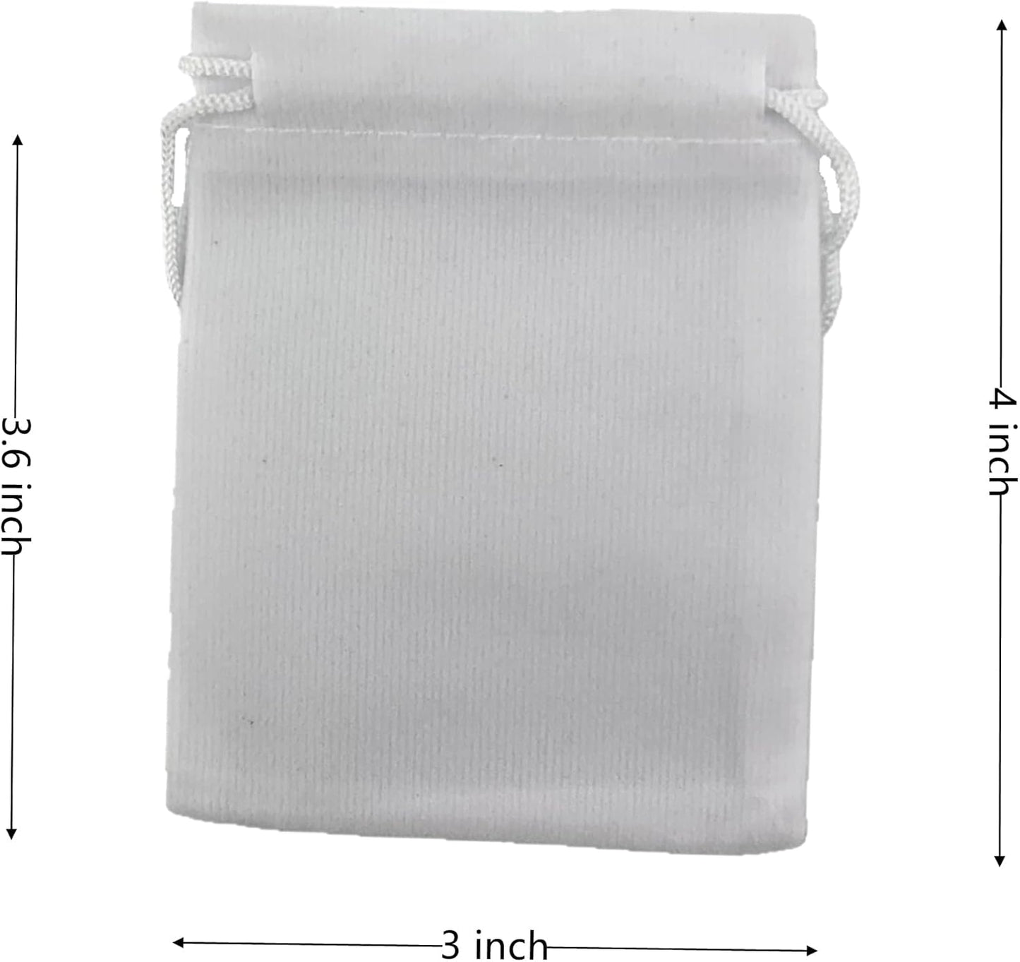 Palmhomee Pack of 48 3x4 Inch Velvet Drawstring Bags Gift Bag Velvet Pouch For Jewelry Wedding and Party Favor (White)