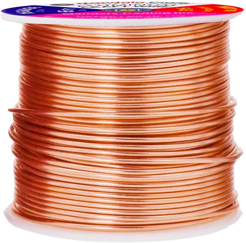 Mandala Crafts 16 Gauge Anodized Aluminum Craft Wire for Jewelry Making – 390 FT Colored Flexible Silver Copper Purple Gold Brown Red Wire - Bendable for Bonsai Armature Crafting Sculpting