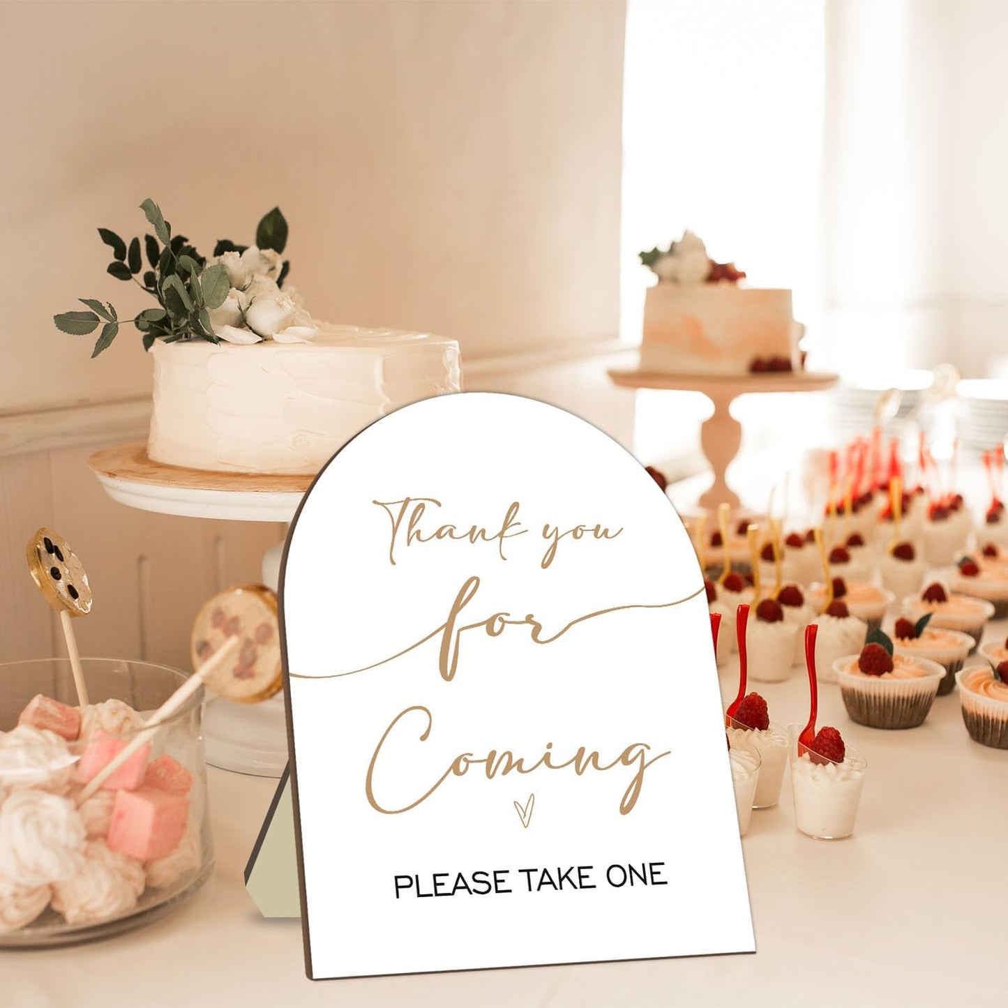 Thank You Sign for Guests, Bridal Shower Baby Shower Decoration Sign, Thank You for Coming Please Take One Sign, Wedding Shower Favors Sign, Birthday Party Decor Supplies, 9 * 11IN