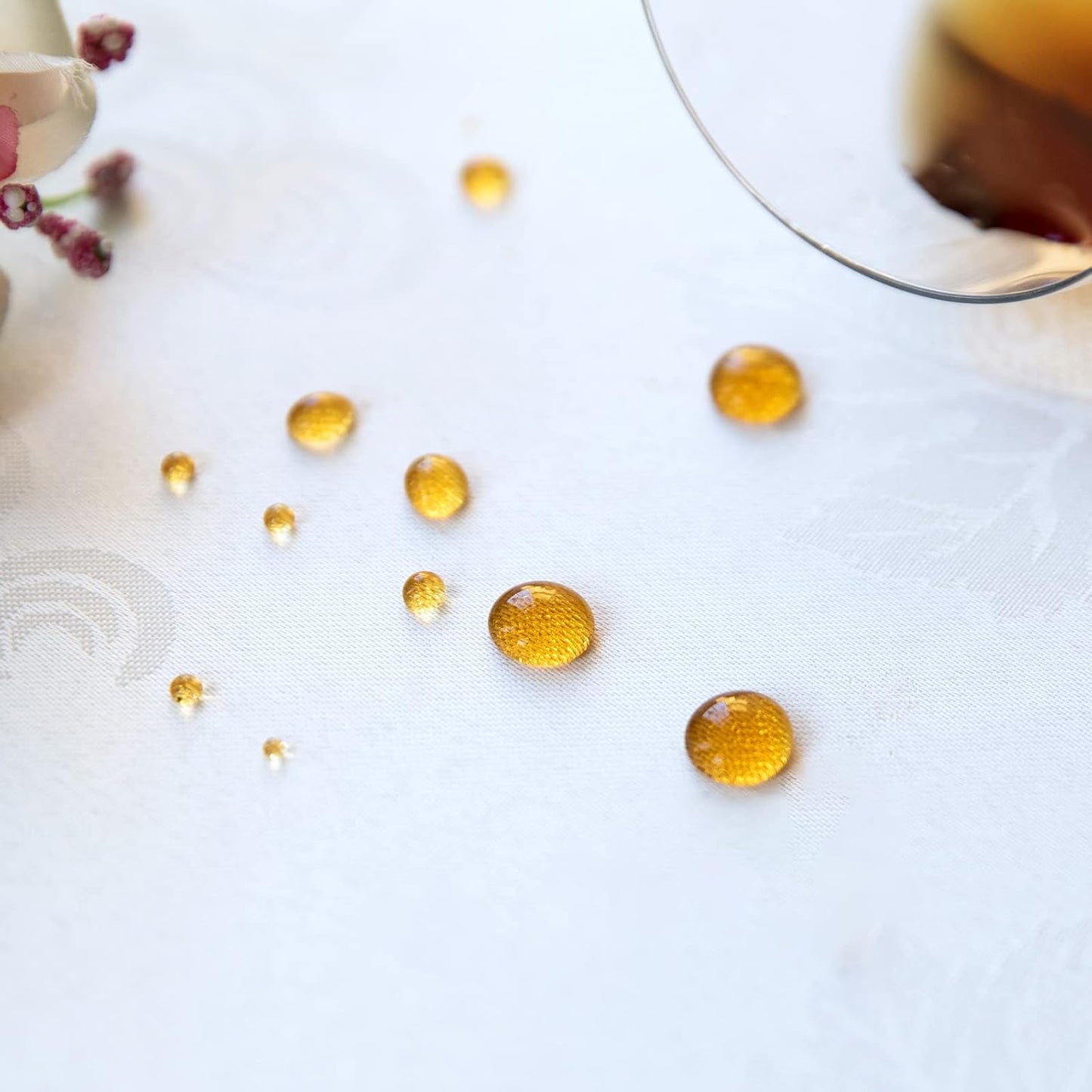 White lace Premium Rectangle Farmhouse Tablecloth Waterproof OilProof SpillProof AntiShrink Soft Wrinkle Resistant Decorative Fabric Table Cover Kitchen Dinning Party Wedding Banquet