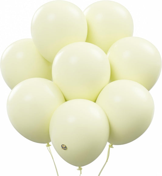 AFTERLOON® Biodegradable Balloons 24 pcs Pastel Yellow 10 Inch, Matte Color Thickened Extra Strong Natural Latex Helium Float, Colorful Bulk Color ballon Globos Para Decoration De Fiestas Kids