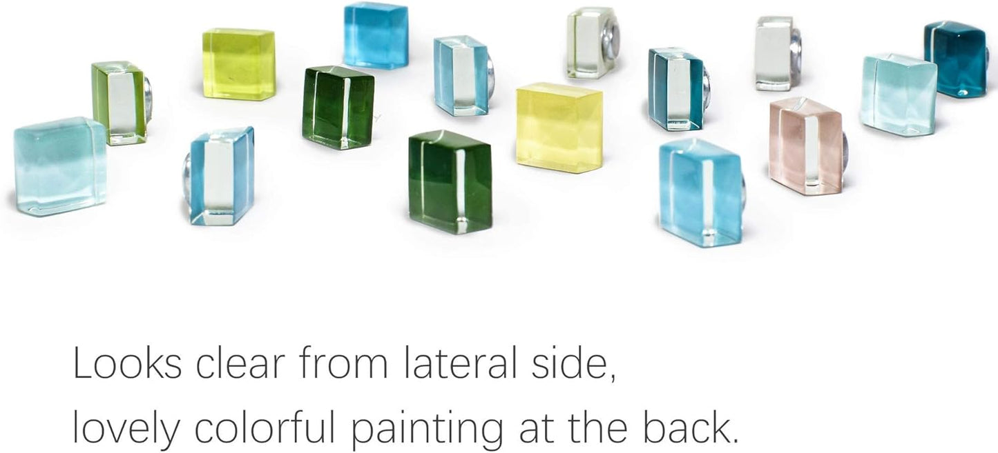 48 Refrigerator Magnets Cute Fridge Magnets for Whiteboard, Locker | Colorful Magnets Glass Decorative Magnets for Office Kitchen (24 x 2)