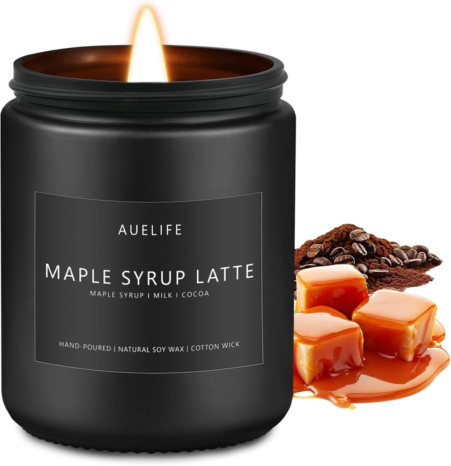Fall Candle-Maple Syrup Latte Scented Candles for Home Decor, 7 oz Natural Soy Wax, Sweet & Cozy Autumn Candle, Aromatherapy Candles Gift for Coffee Lovers & Thanksgiving