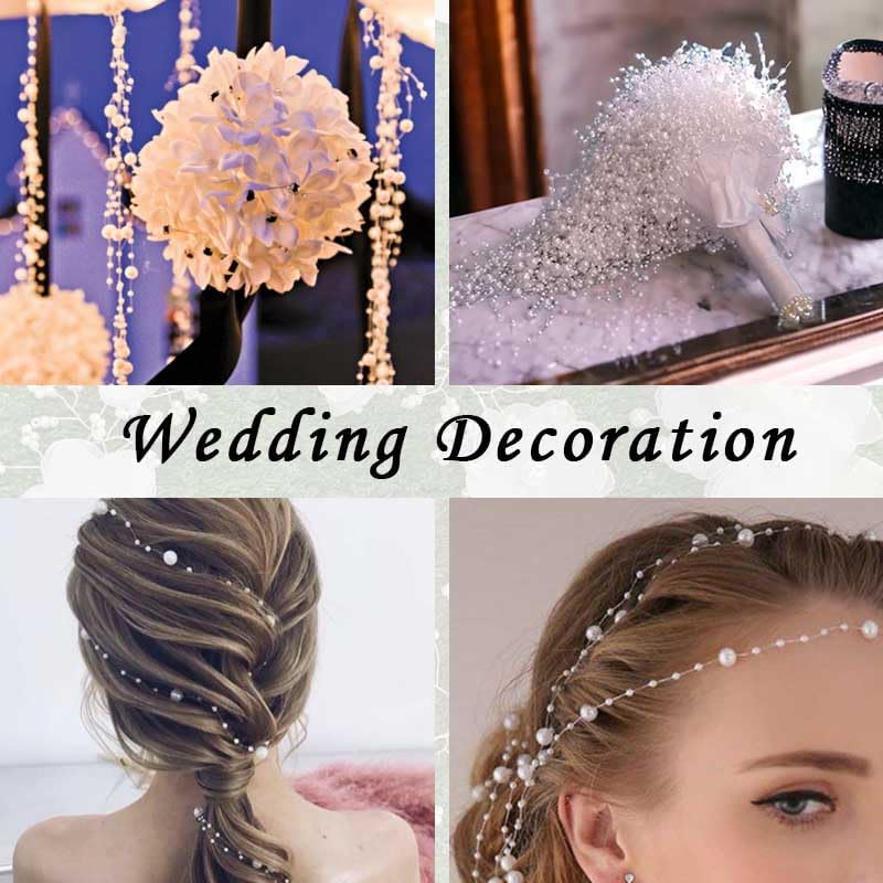 50pcs Pearls String Beads of Pearls, 10+5mm Pink Artificial Pearl String for Floating Candles Centerpieces, Vase Filler, Wedding Centerpiece Christmas Party Decor