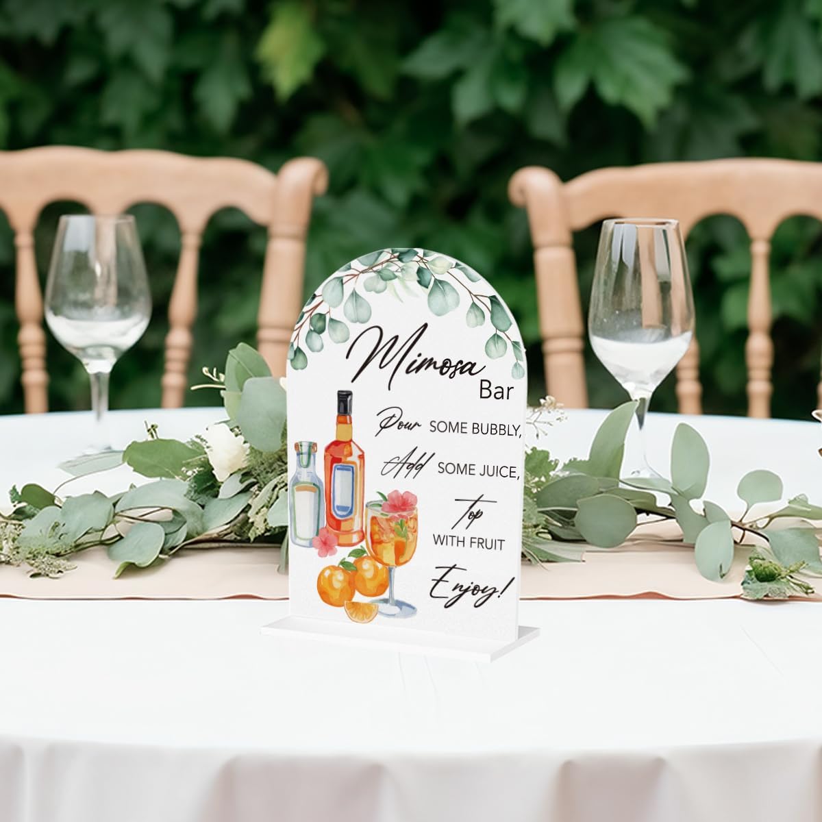 Mimosa Bar Sign for Wedding Acrylic Arch Wedding Bridal Shower Baby Shower Welcome Table Signs for Ceremony and Reception Decor Mimosa Bar Supplies 7 x 5 Inches