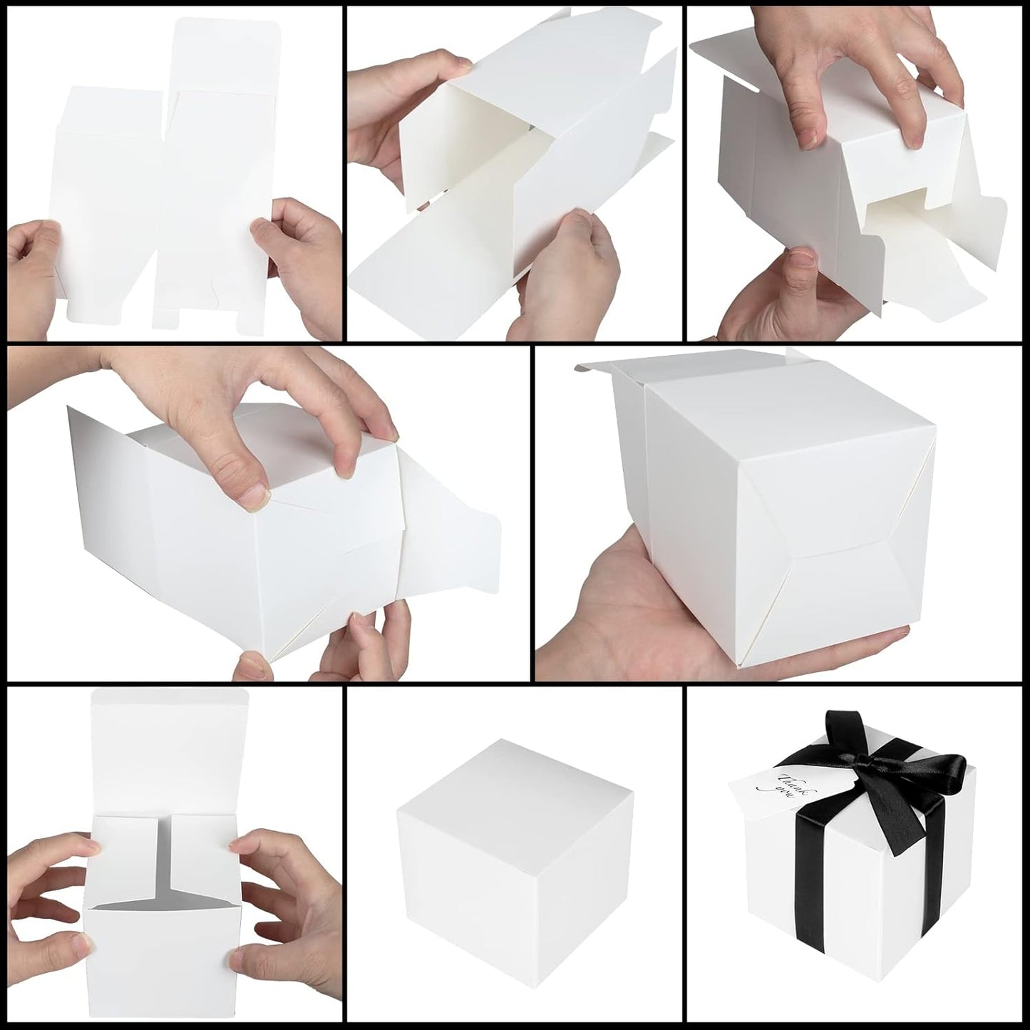 100 Pack Small Gift Boxes, 3x3x3 Inches Favor Boxes White Paper Gift Boxes with Lids for Presents, Crafting, Cupcake Boxes, Gifts, Candy Boxes for Wedding Party Bridal Shower Baby Shower Favors