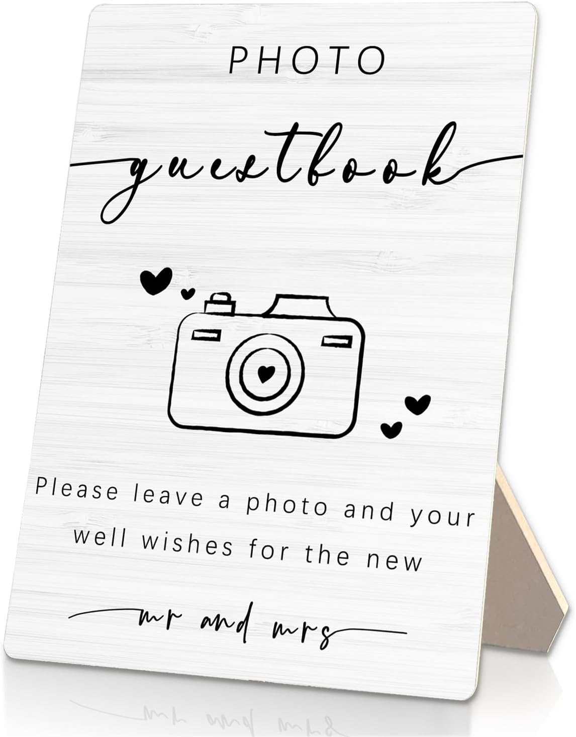 Wooden Photo Guest Book Stand 5x7inch - Wedding & Reception Decor - Gifts for Mr & Mrs