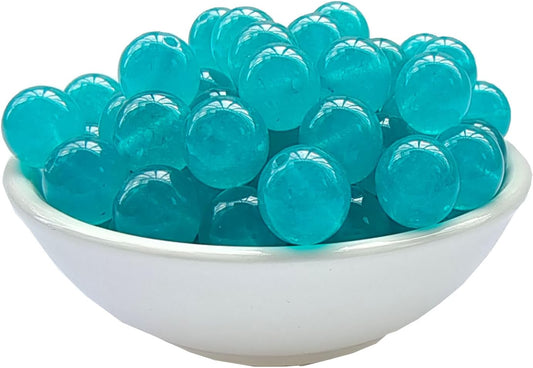 Stone Beads 8mm 100pcs Lake Blue Chalcedony Beads Round Loose Gemstones Beads for Bracelet Necklace Jewelry Making (8mm, 60817 Lake Blue Chalcedony)