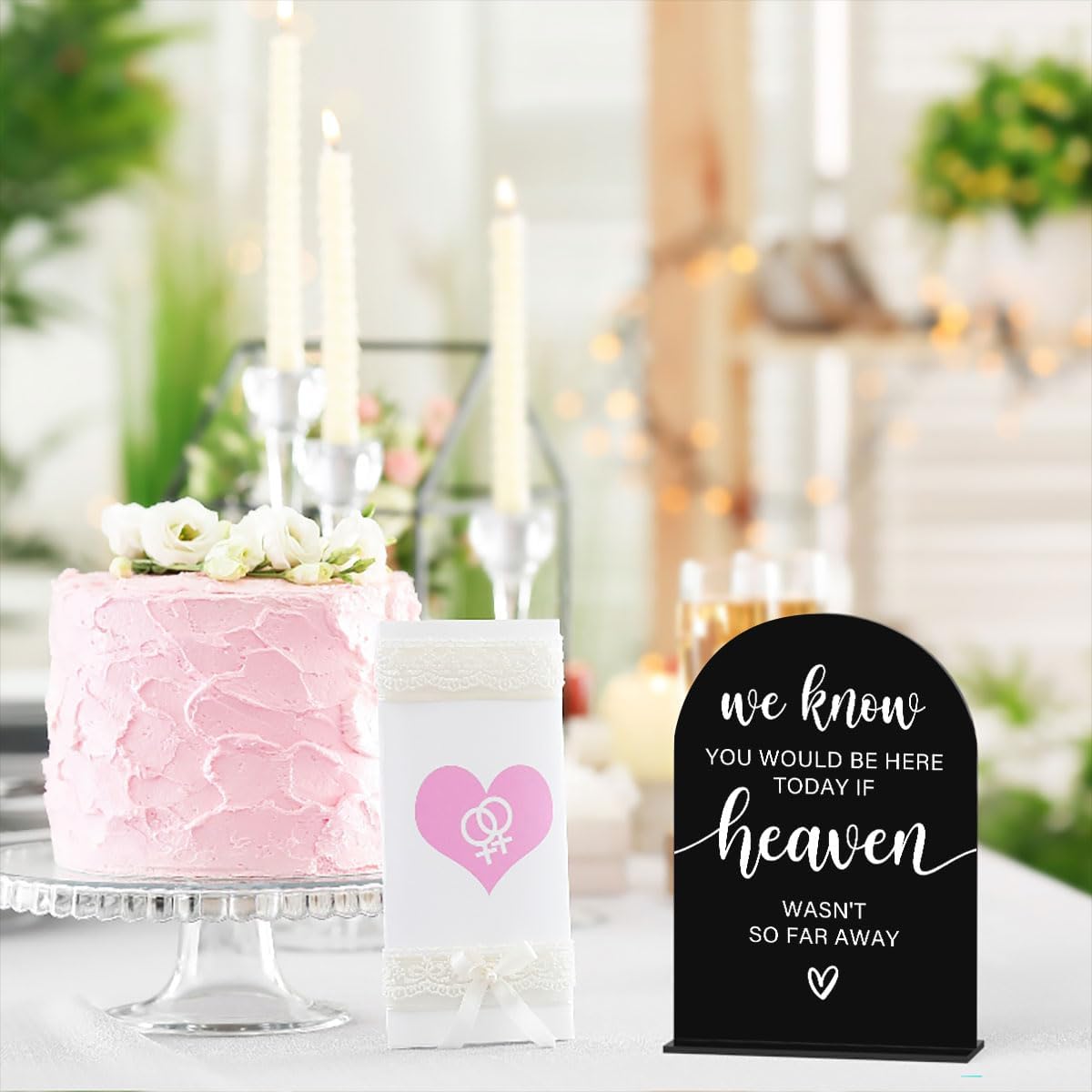 Acrylic Sign, Reception Table Decoration, We Know You Would be Here Today Sign for Ceremony, Modern Font Table Signs, Acrylic Tables Top Signs for Ceremony and Reception (Black)