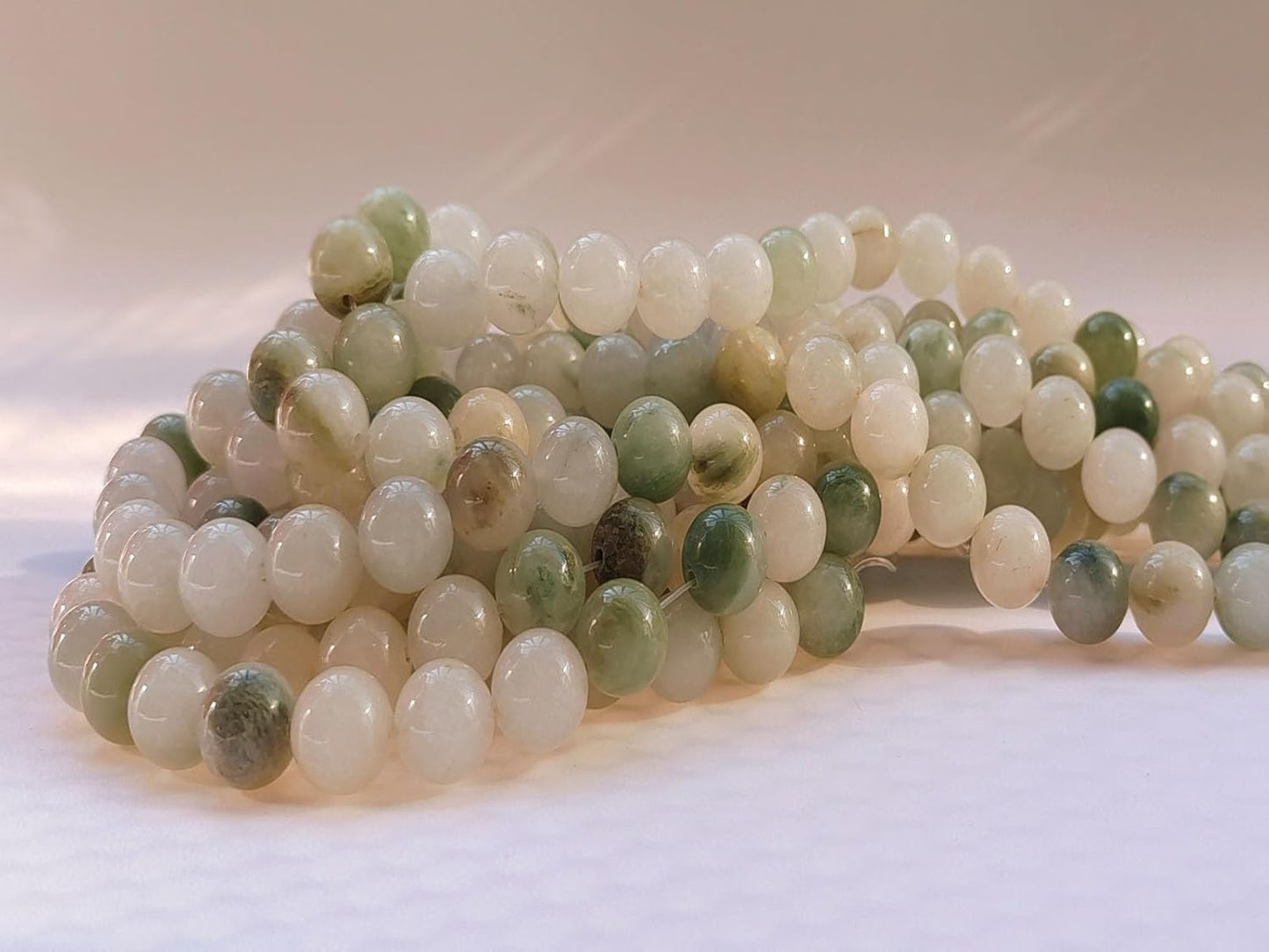 Stone Beads 8mm 100pcs Tiansan Jade Beads Round Loose Gemstones Beads for Bracelet Necklace Jewelry Making (8mm, 60816 Tiansan Jade)