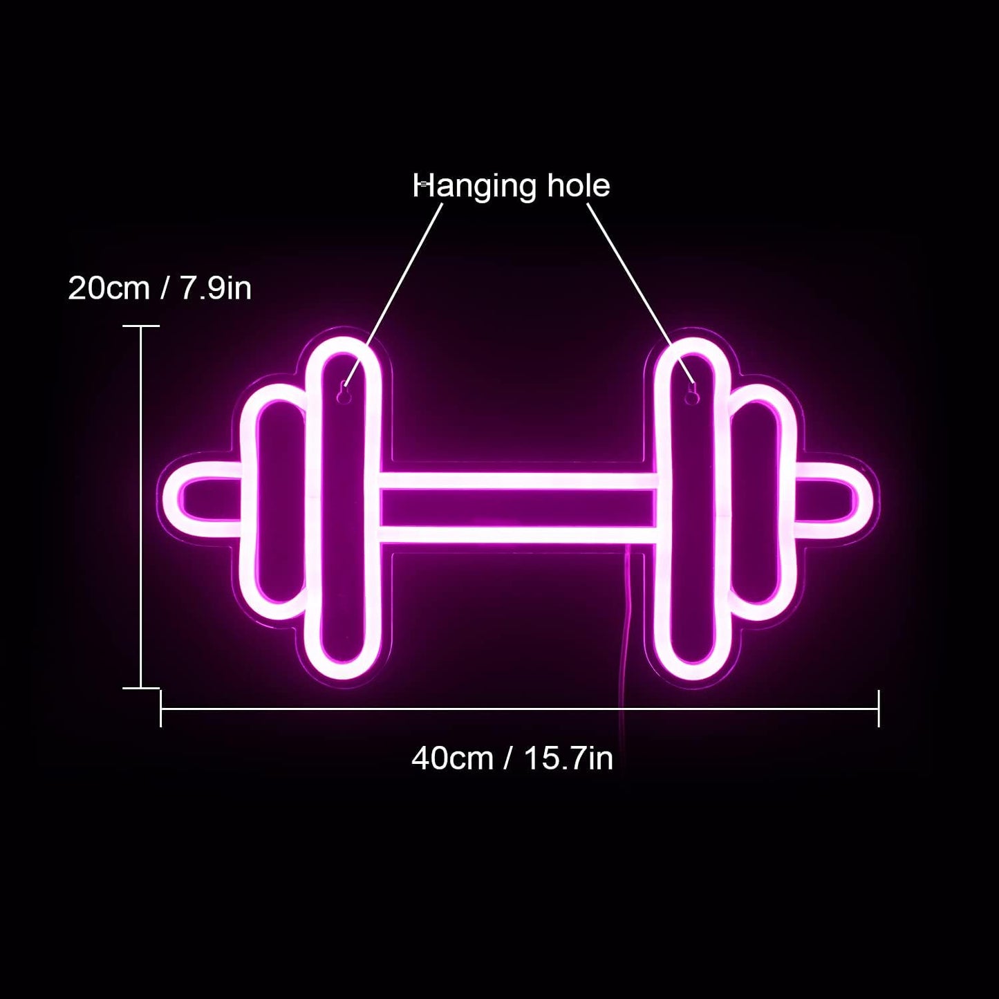 Lucunstar Gym Neon Sign,Barbell Dumbbell Shaped Neon signs Pink Neon Lights Sign Gym Wall Stickers for Fitness Club Decor LED Neon Sign for Teen Girls Teen Sports Room Game Room Decor