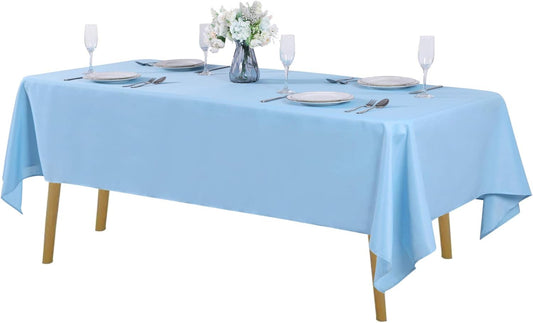 Rectangle Tablecloth 60x120 inch Washable Polyester Fabric Table Cloth for Wedding Party Dining Banquet Decoration（60x120, Blue Mist）