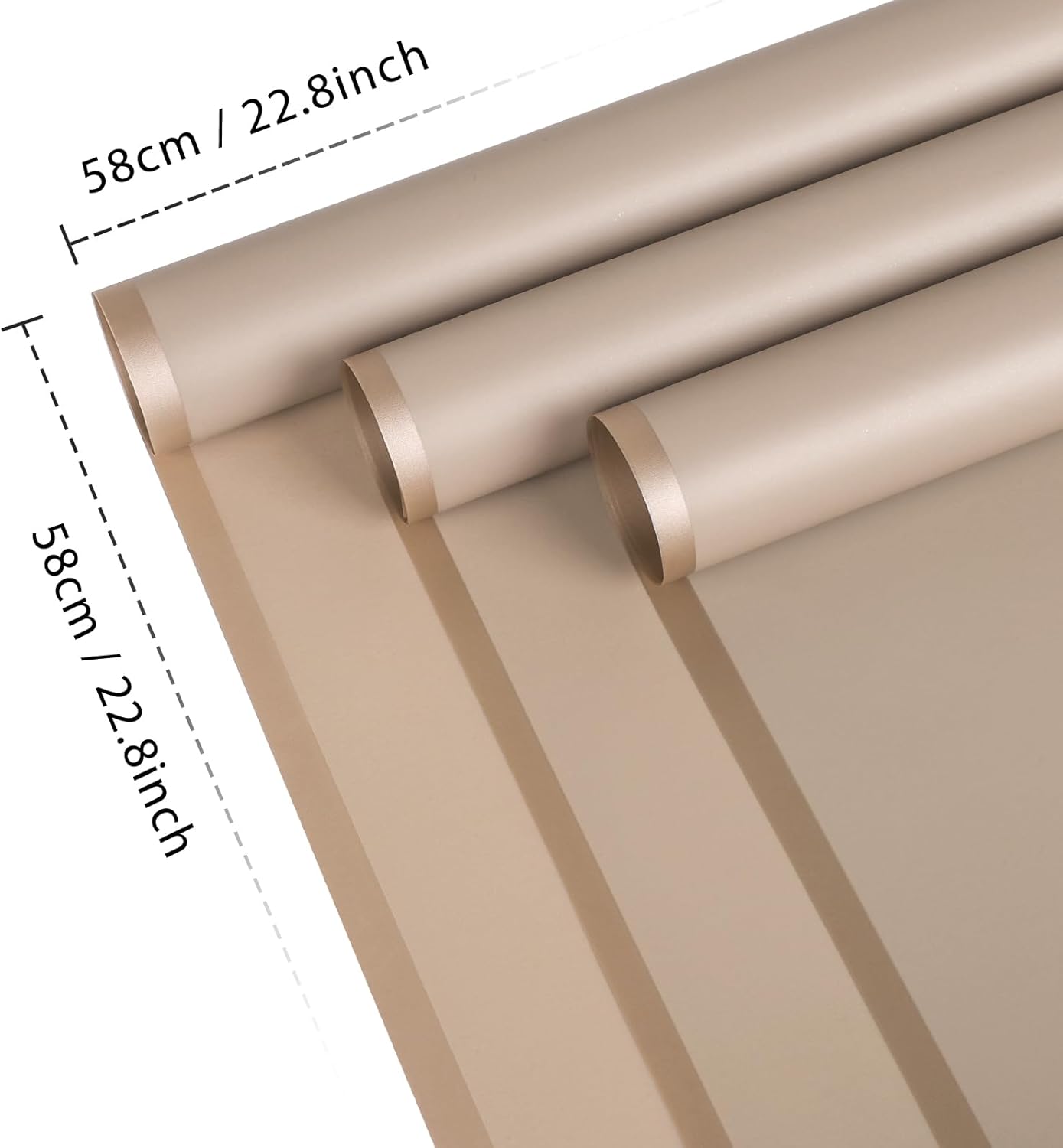 NESCCI 20 Sheet Flower Wrapping Paper - Waterproof Floral Bouquet Wrapping Paper, Florist Supplies Packaging Paper for Wedding Birthday Gift DIY (Grey Khaki)