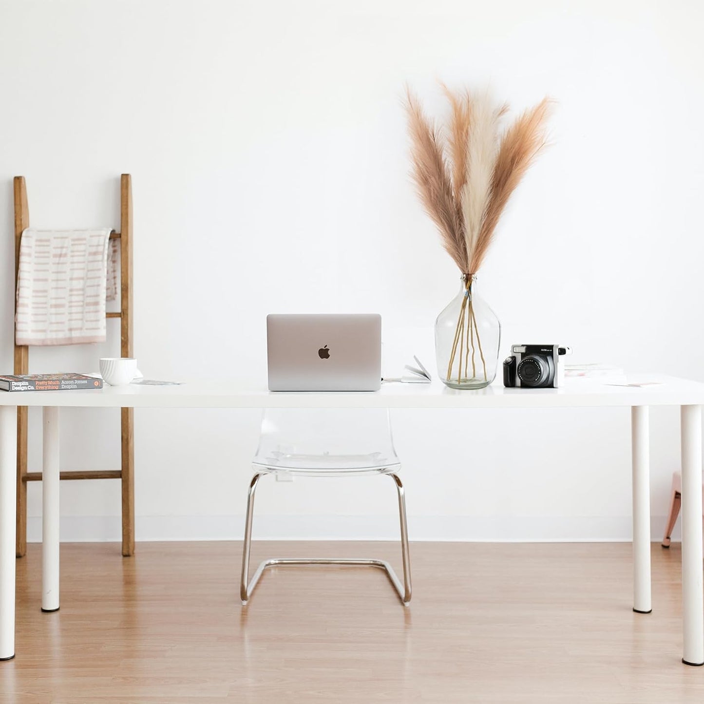 EVODIS Pampas Grass Decor Tall, 43"/110cm Faux Pampas Grass 6 Stems Large Pompass Grass Branches Tall Bulk Boho Flower Arrangement for Home Room Wedding Party Decor