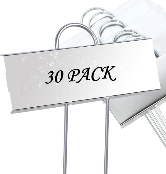 FORUP Metal Plant Labels, 30 Pack Garden Label Markers, Weatherproof Garden Stake Tags, Reusable Planting Gardening Markers, Silver