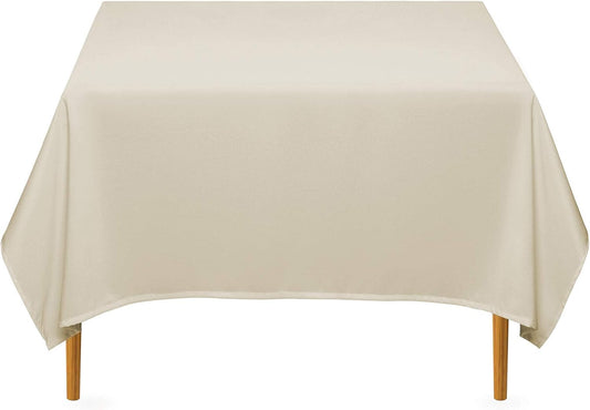 Lann's Linens - 70" Square Premium Tablecloth for Wedding/Banquet/Restaurant - Polyester Fabric Table Cloth - Beige