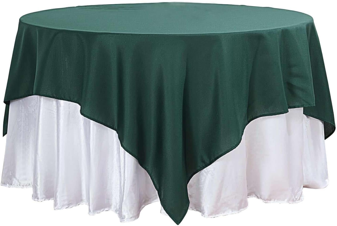 Efavormart 54x54 Hunter Emerald Green Wholesale Linens Seamless Polyester Square Tablecloth for Wedding Banquet Party Restaurant