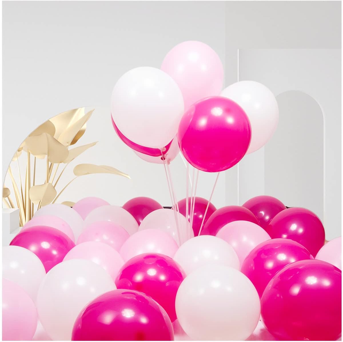 300 Pack Pink and White Balloons 12 inch White Hot Pink Latex Party Balloon Bulk for Various Party Events Decorations