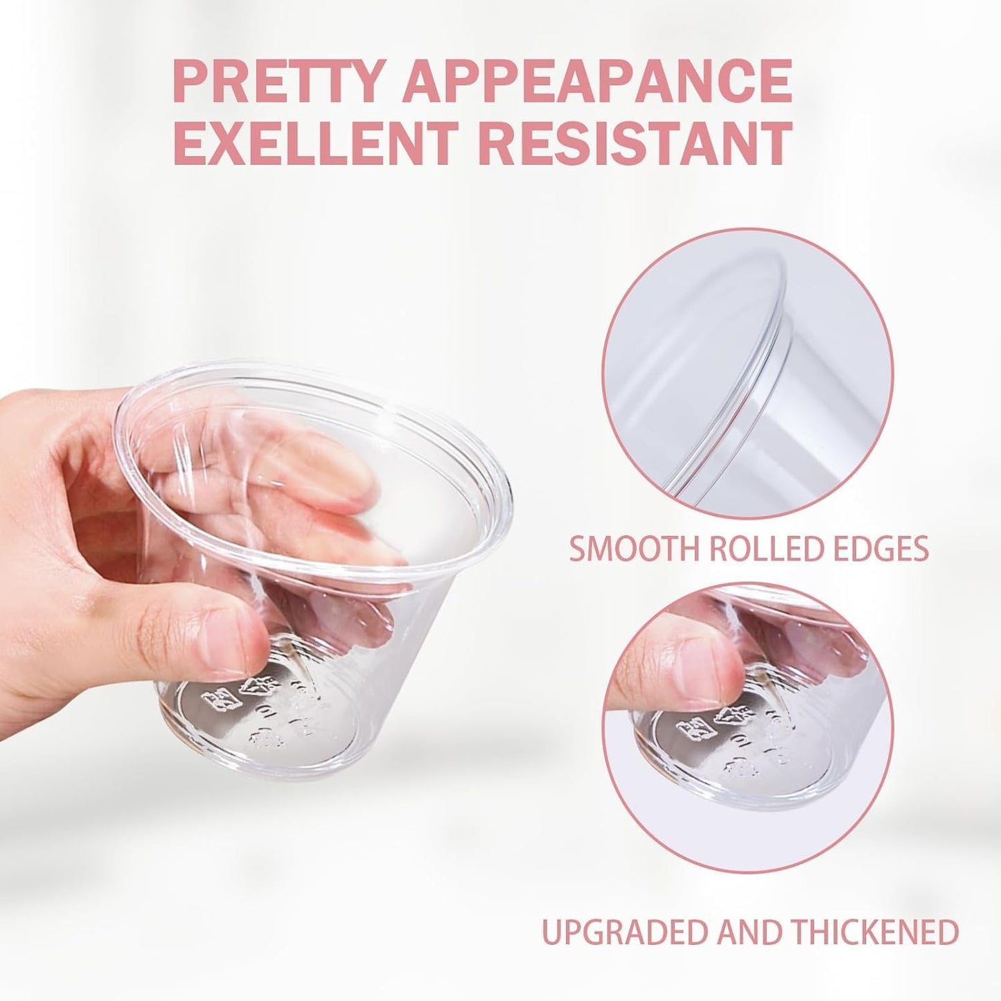 250 Pack 9 oz Disposable Plastic Cups for Party, Plastic Wine Cups with Higher Heat Resistance (9oz 250pack)