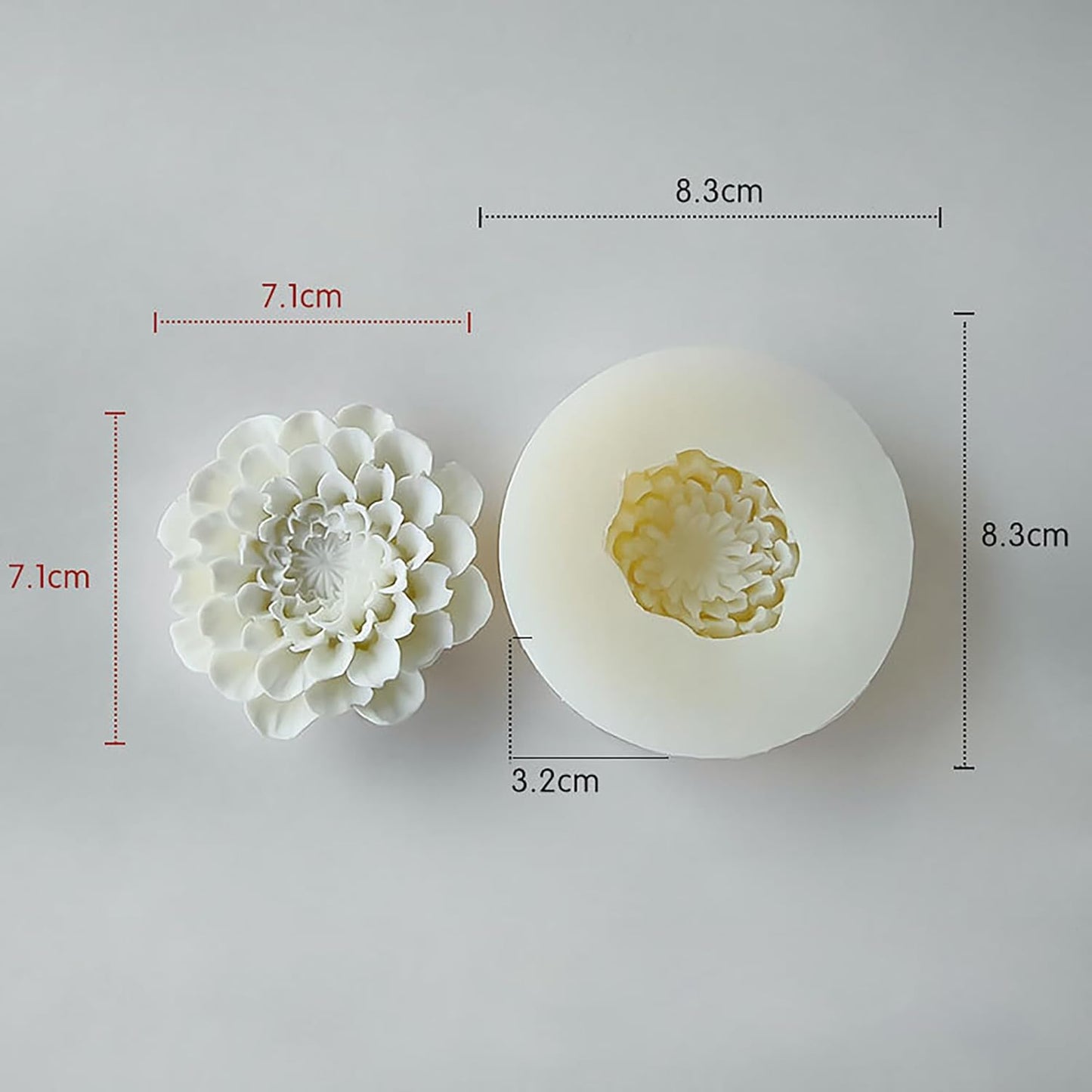 Silicone Dahlia Flower Mold - Silicone Resin Casting Molds for Candle & Resin & Soap Craft Supplies