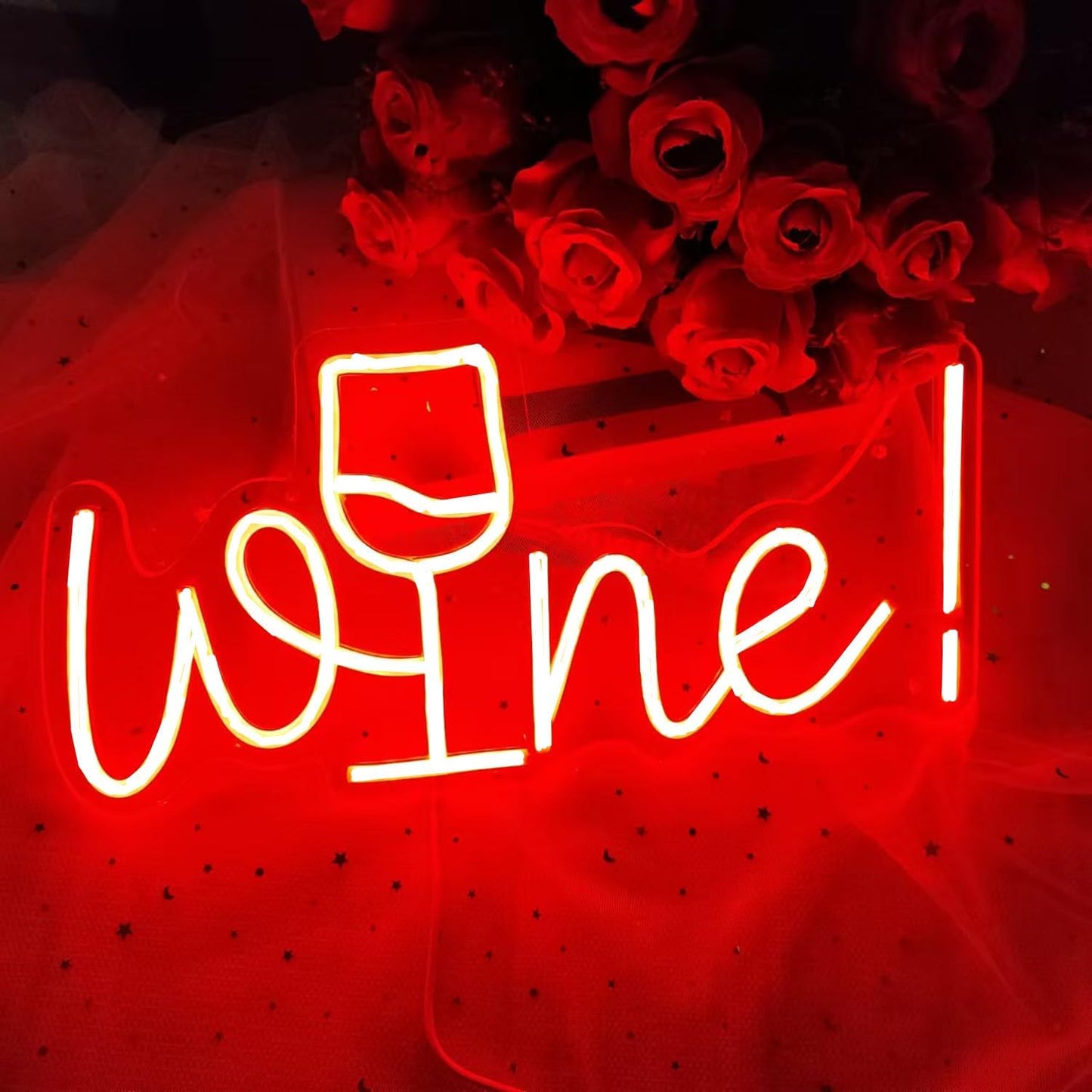 Acrylic Wine Neon Sign for Wall or Window Background Decor,LED Dimmable Bar Neon Decorative Cocktails Light Handmade Art Lamp for Home Pub Wedding Party Bar Studio,5V USB Powered