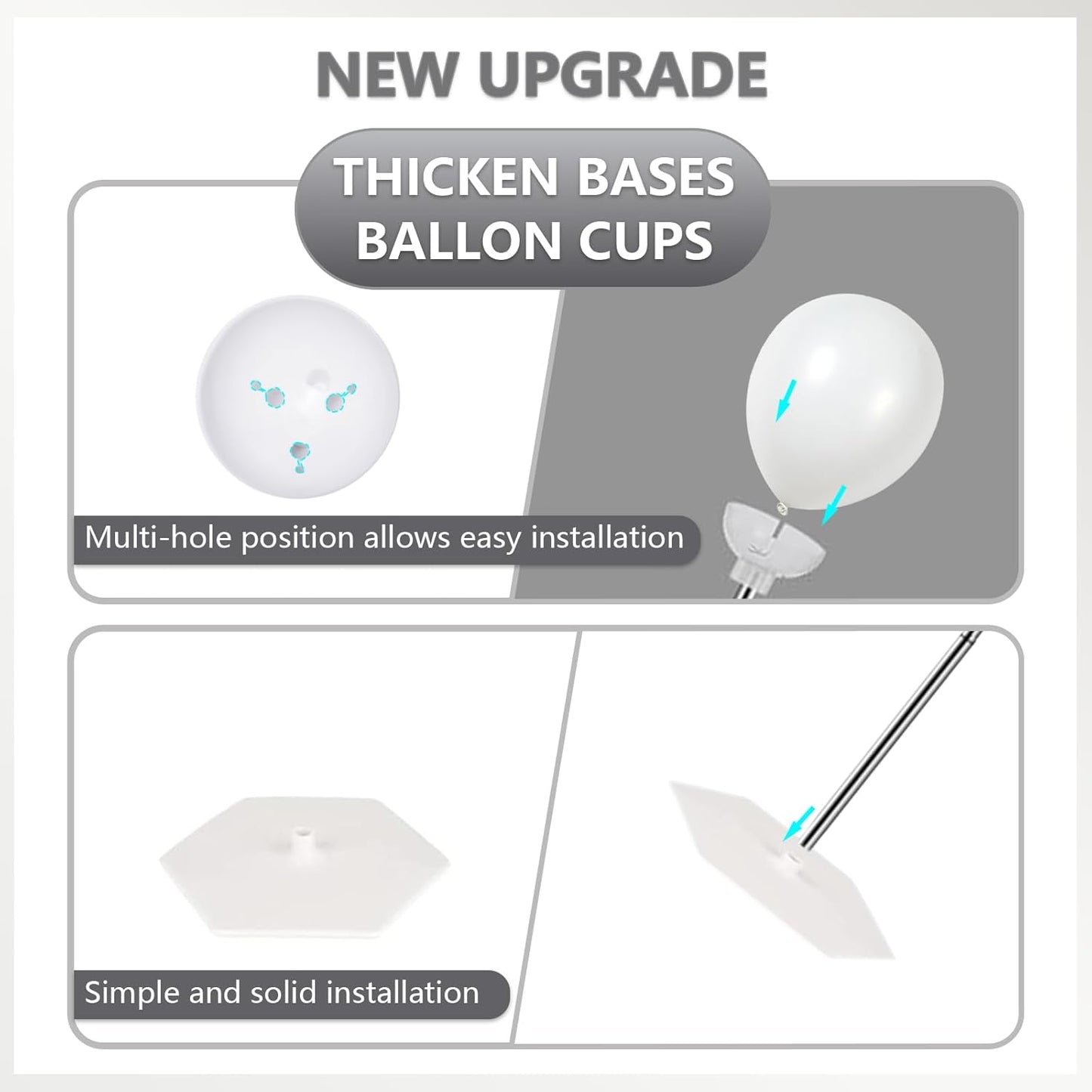 Paready Silver Balloon Column Stand Kit, 7 FT Height Adjustable Metal Balloon Arch Kit of 2, Column Stand Kit for Baby Shower Wedding Birthday Graduation Gender Reveal Holiday Party Decorations