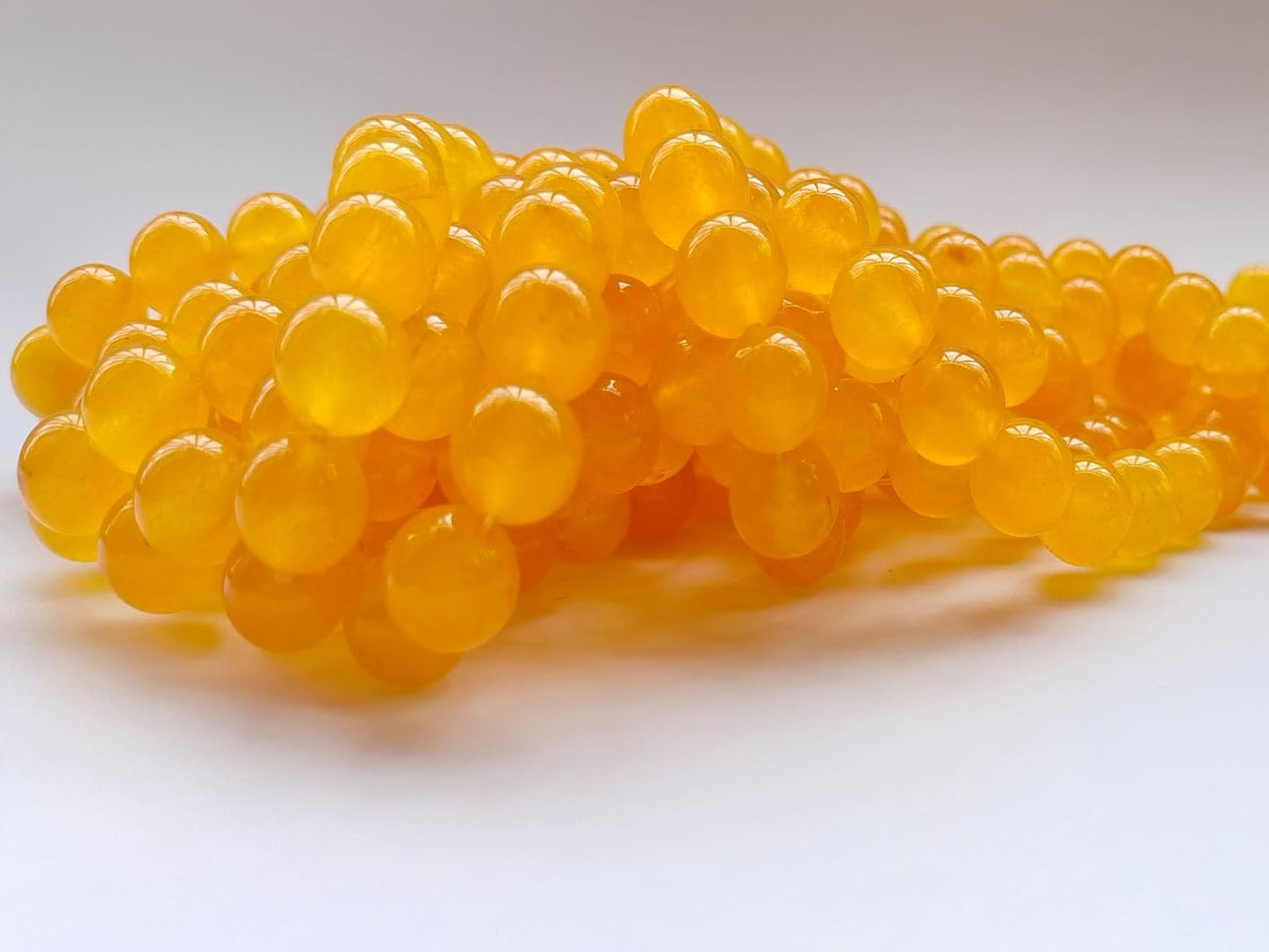 Stone Beads 6mm 140pcs Yellow Chalcedony Beads Round Loose Gemstones Beads for Bracelet Necklace Jewelry Making (6mm, 60632 Yellow Chalcedony)
