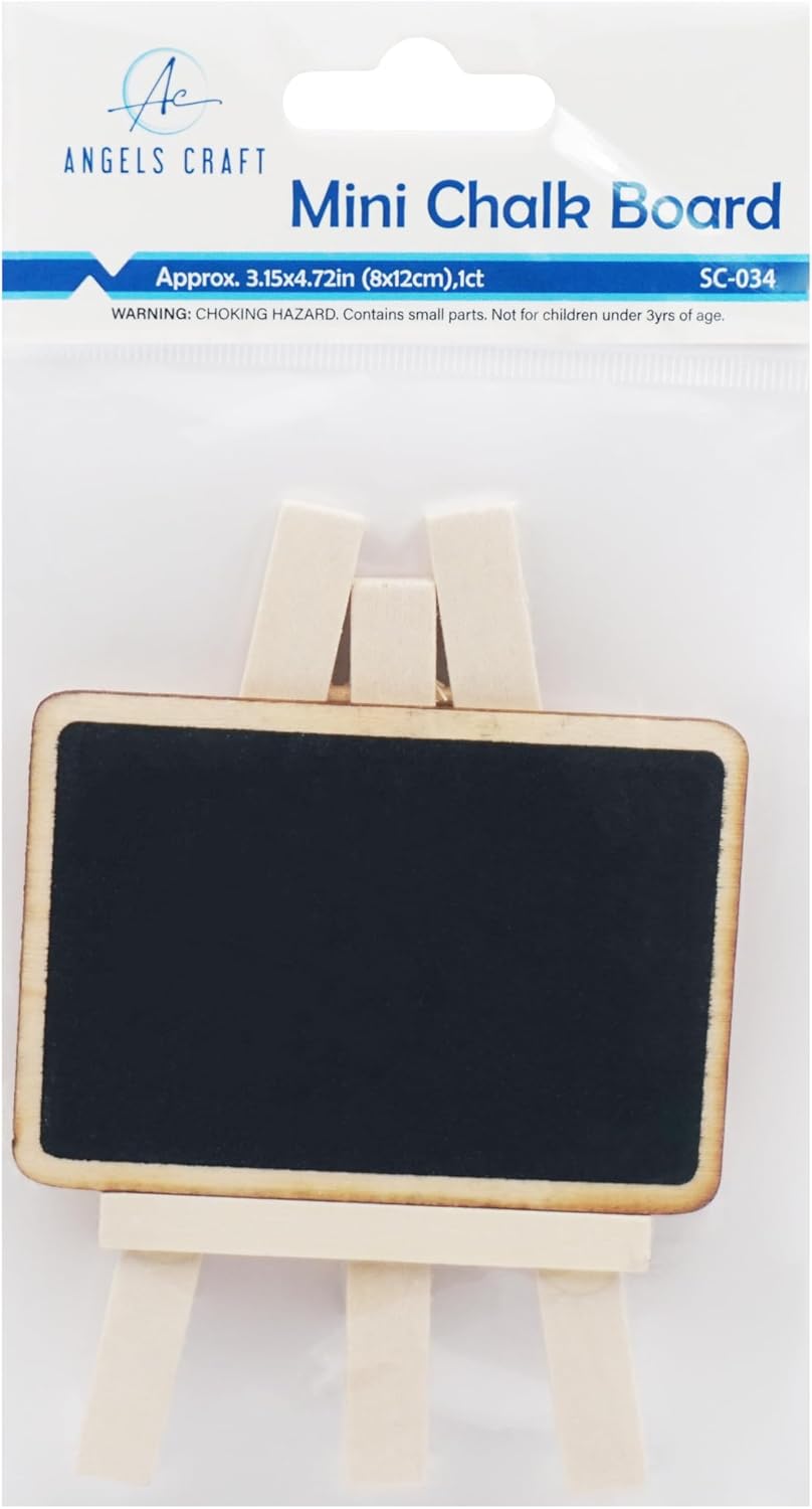 12 Count Mini Chalkboard Signs Wood Framed Table Stands – Size: 4.7" x 3.1" Wooden Blackboard, Perfect for Special Occasions and Events Decoration