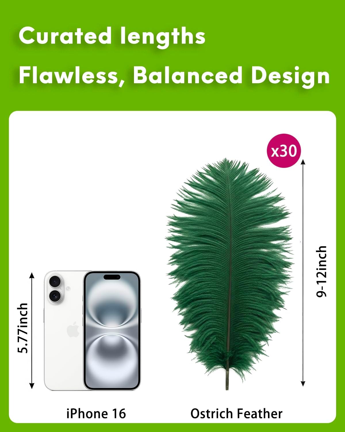 NEWONG 30pcs Blackish Green Ostrich Feathers Natural Bulk 9-12inch(23-30cm) Vase Craft Wedding Home Party Centerpieces Christmas Day Decoration