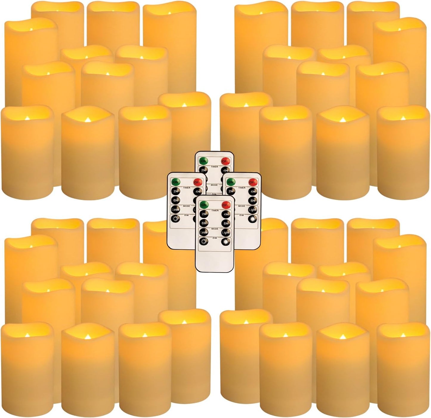 48-Pack LED Flameless Candles with Remote Control - Perfect for Home, Parties, and Special Occasions - Create a Magical Ambiance Effortlessly(Three Sizes)