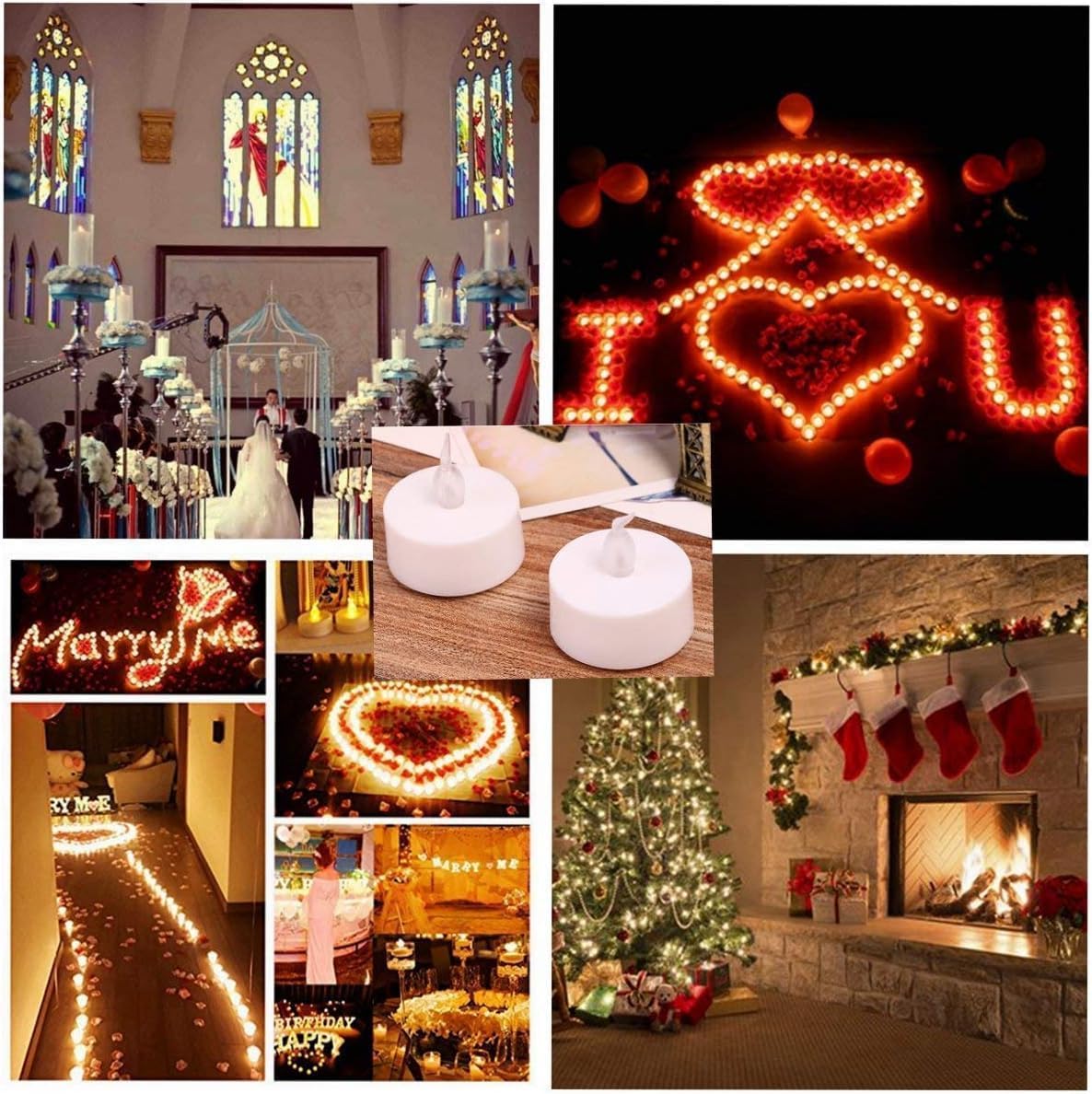 Nancia LED Tea Lights Candles- 12PACK Flameless Candles Realistic and Bright Flickering Long Lasting 200Hours for Holiday Celebration,Home Decoration Warm White