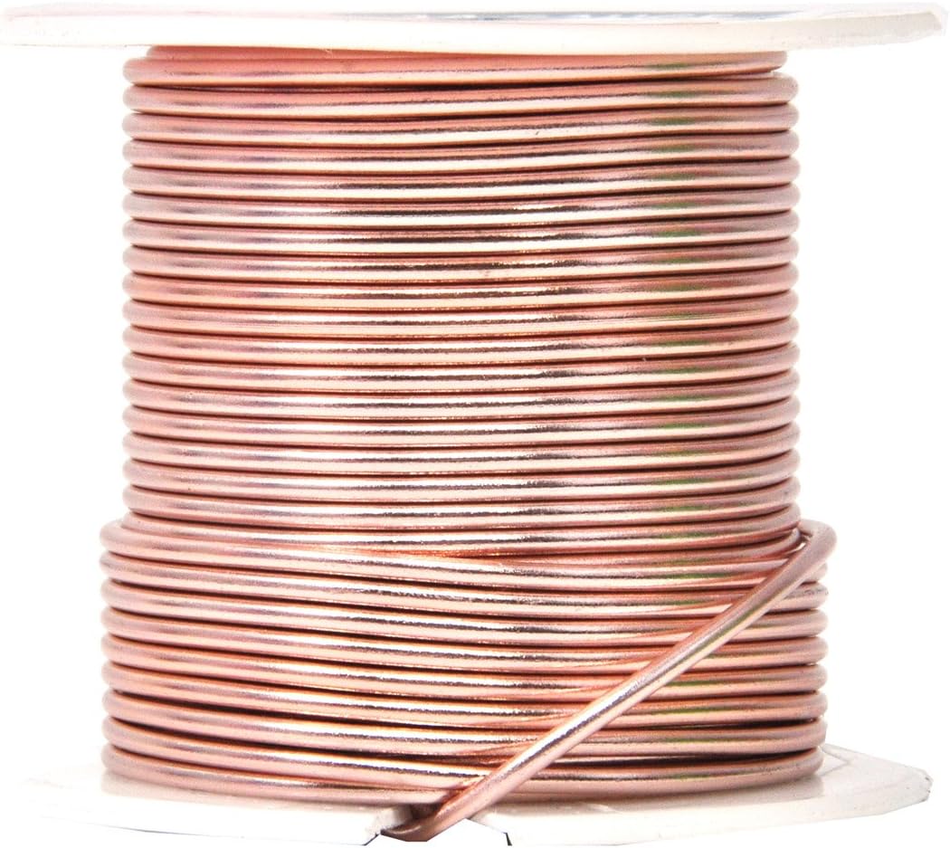Mandala Crafts 14 Gauge Anodized Aluminum Craft Wire for Jewelry Making – 330 FT Colored Flexible Silver Copper Black Pink Ice Blue Red Wire - Bendable for Bonsai Armature Crafting Sculpting