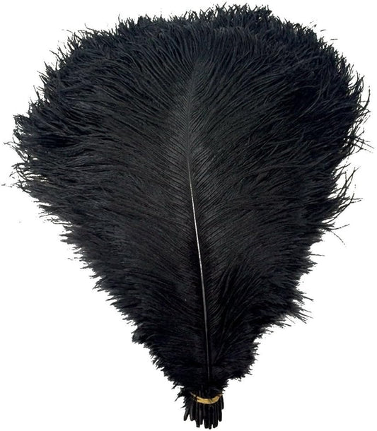 KOLIGHT 40pcs 12''~14''(30~35cm) Natural Ostrich Feathers for DIY Home Wedding Party Office Decoration (Black)