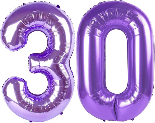 Purple Number 30 Balloon 40 Inch Birthday Decorations, Number 30 Balloon Birthday Party Decoration, Anniversary Decorations Graduations Party Supplies