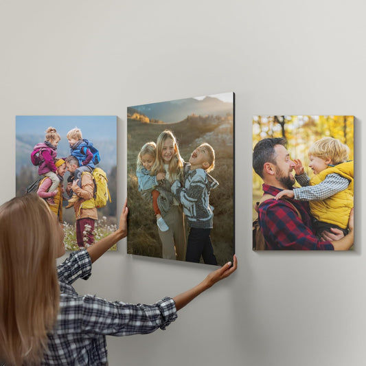 Mixtiles Official - Custom Photo Tiles - Personalized Printed Photos - Magnetic Wall Frames - Adhesive Sticker, No Nails - Various Sizes and Frames - XL-Portrait-set-Tile - Frameless