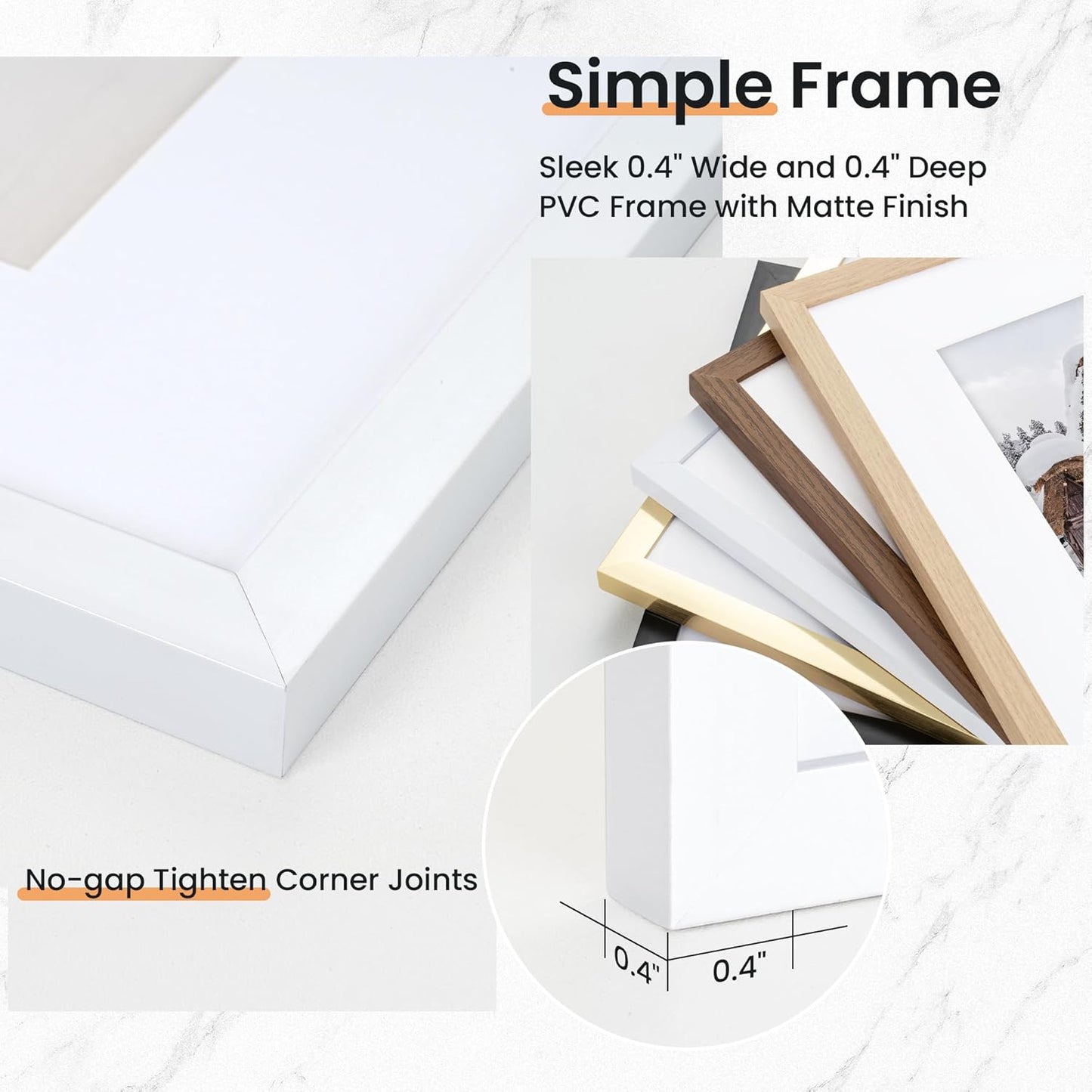 11x14 inch Picture Frame, 11x14 Photo Frames with 8x10 Removable Mat - High Definition Plexiglass - Vertical and Horizontal Display - Wall Hanging Frame - White, 12 Pack