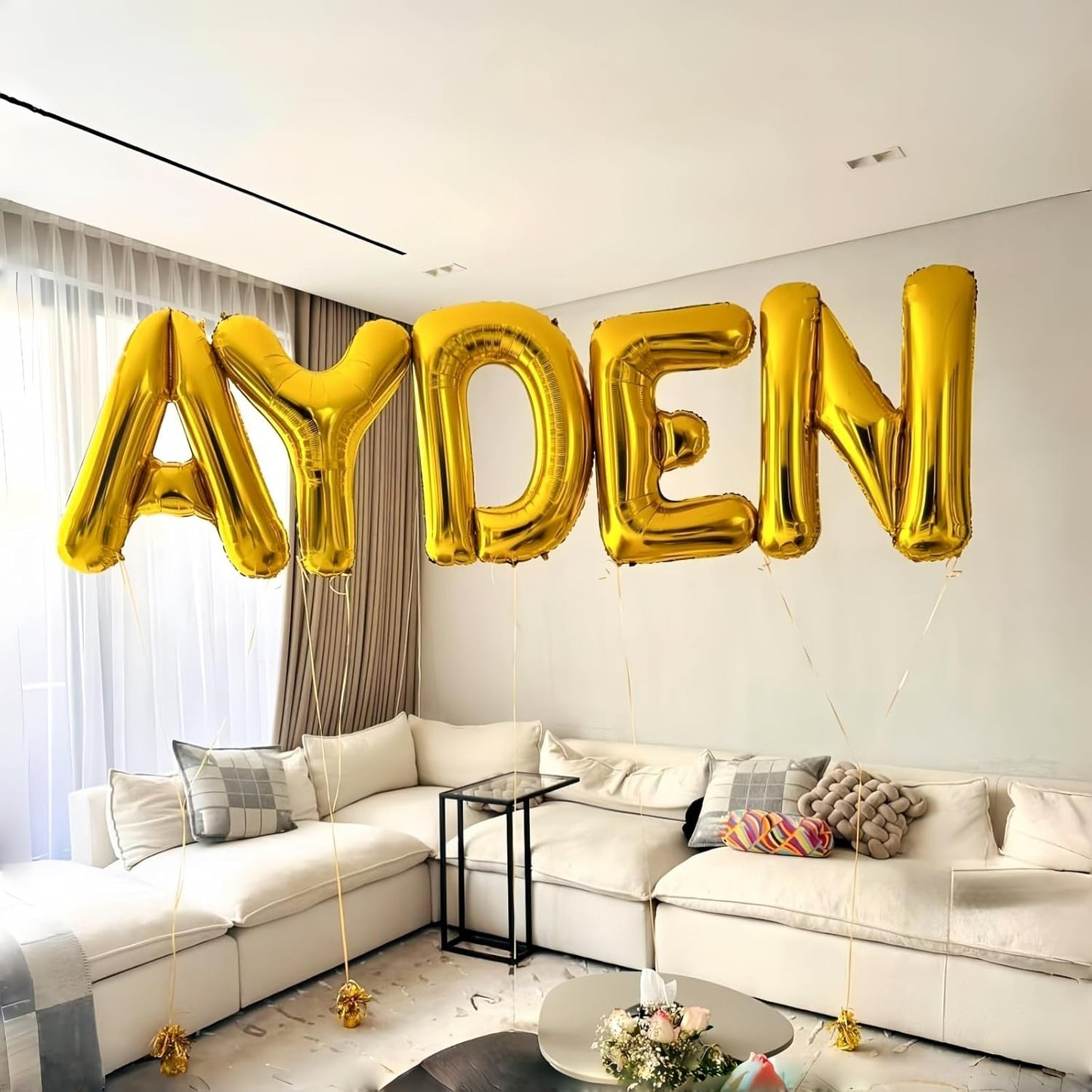 Letter Balloons Gold, 40 Inch Alphabet Name Balloons, Large Mylar Self Inflating Custom Balloon Letters A Decor, Helium Foil Customize Letter Balloons for Men Women Birthday Party Decorations Supplies