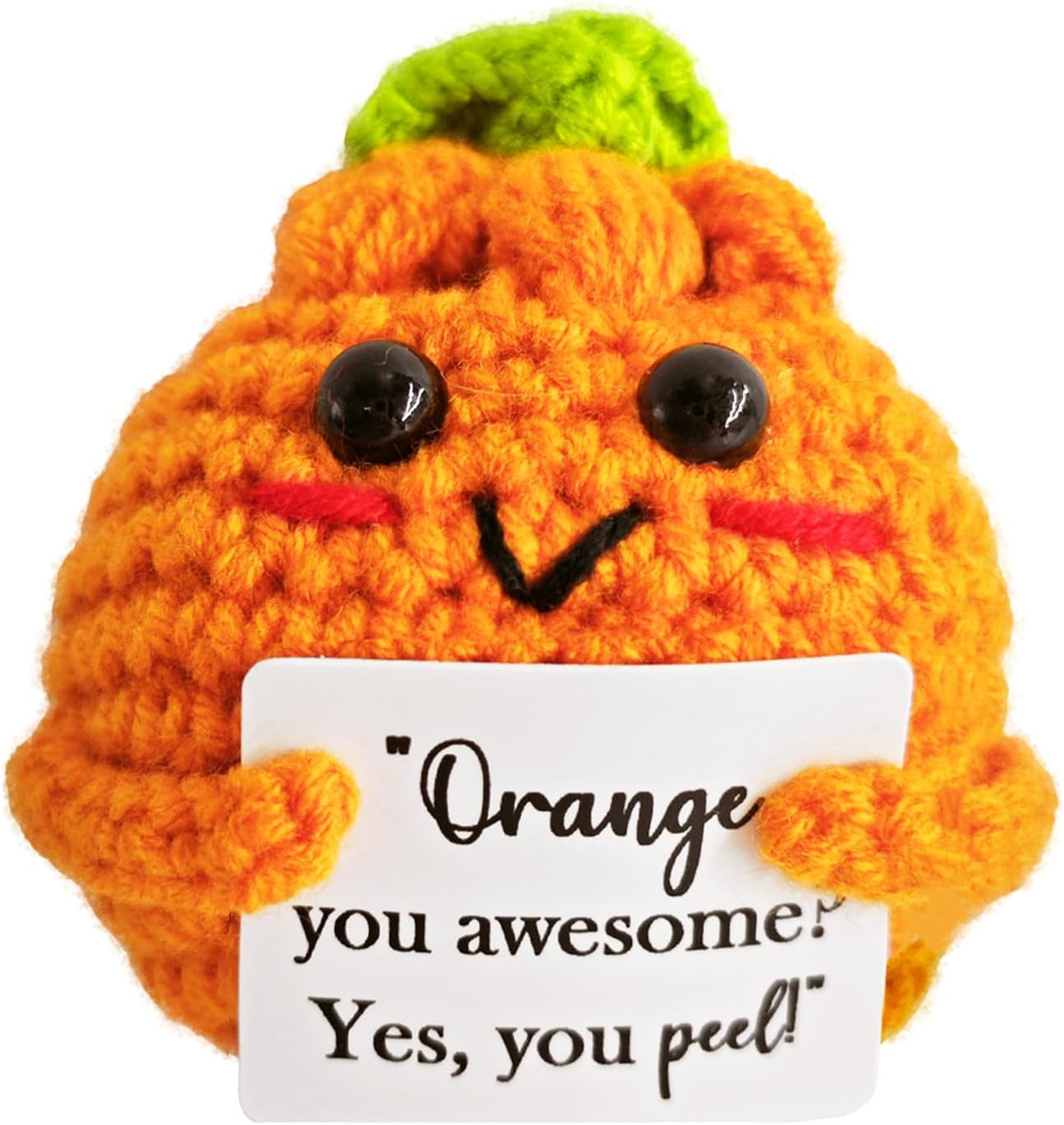Emotional Support Crochet Orange,Lovely Gift for Kids,Friends,Mom,Dad,Grandpa,Grandma,Colleagues,Classmates,Graduation Gift,Positive Orange,Home Office Decoration