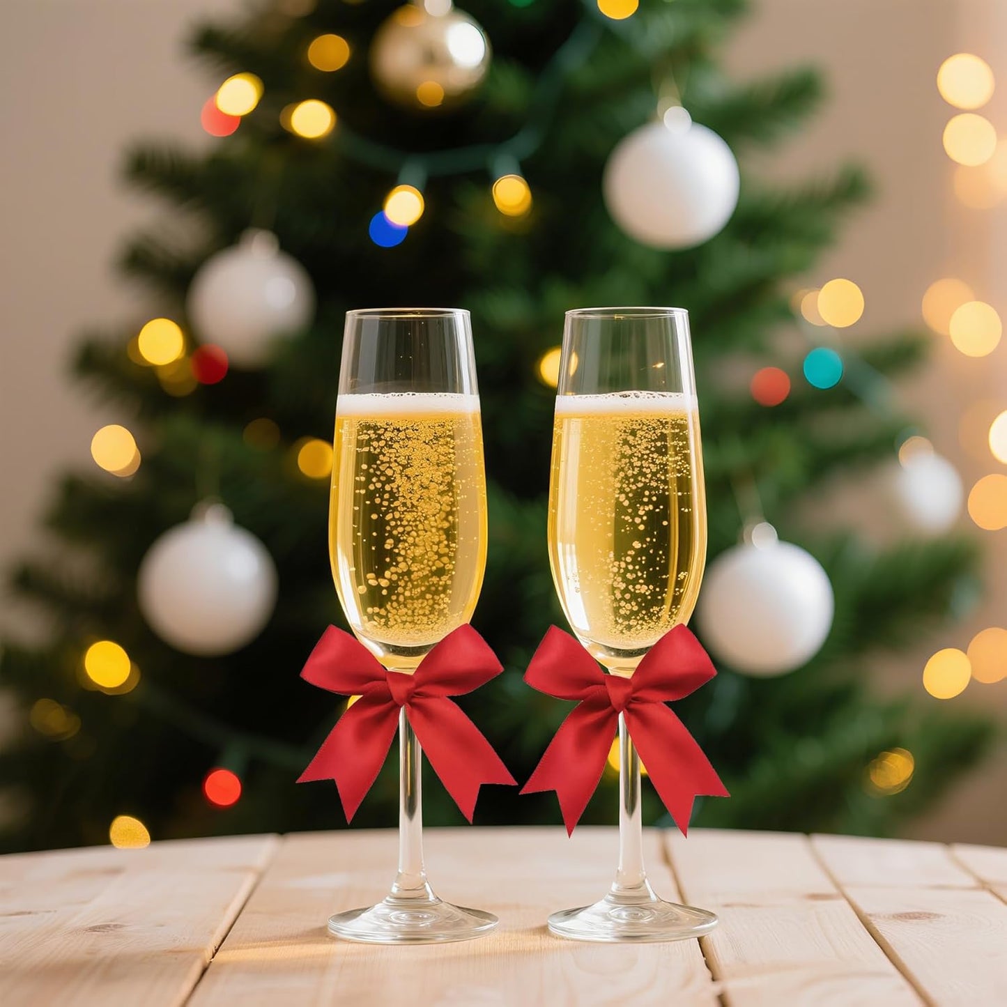 50 PCS Twist Tie Bows Satin Ribbon Bows 3.3 Inch Gift Wrap Bows Craft Bows for Gift Wrapping, Party Decorations Gifts Bag DIY Treat Bags Wedding Decor Baby Shower Christmas (Red)