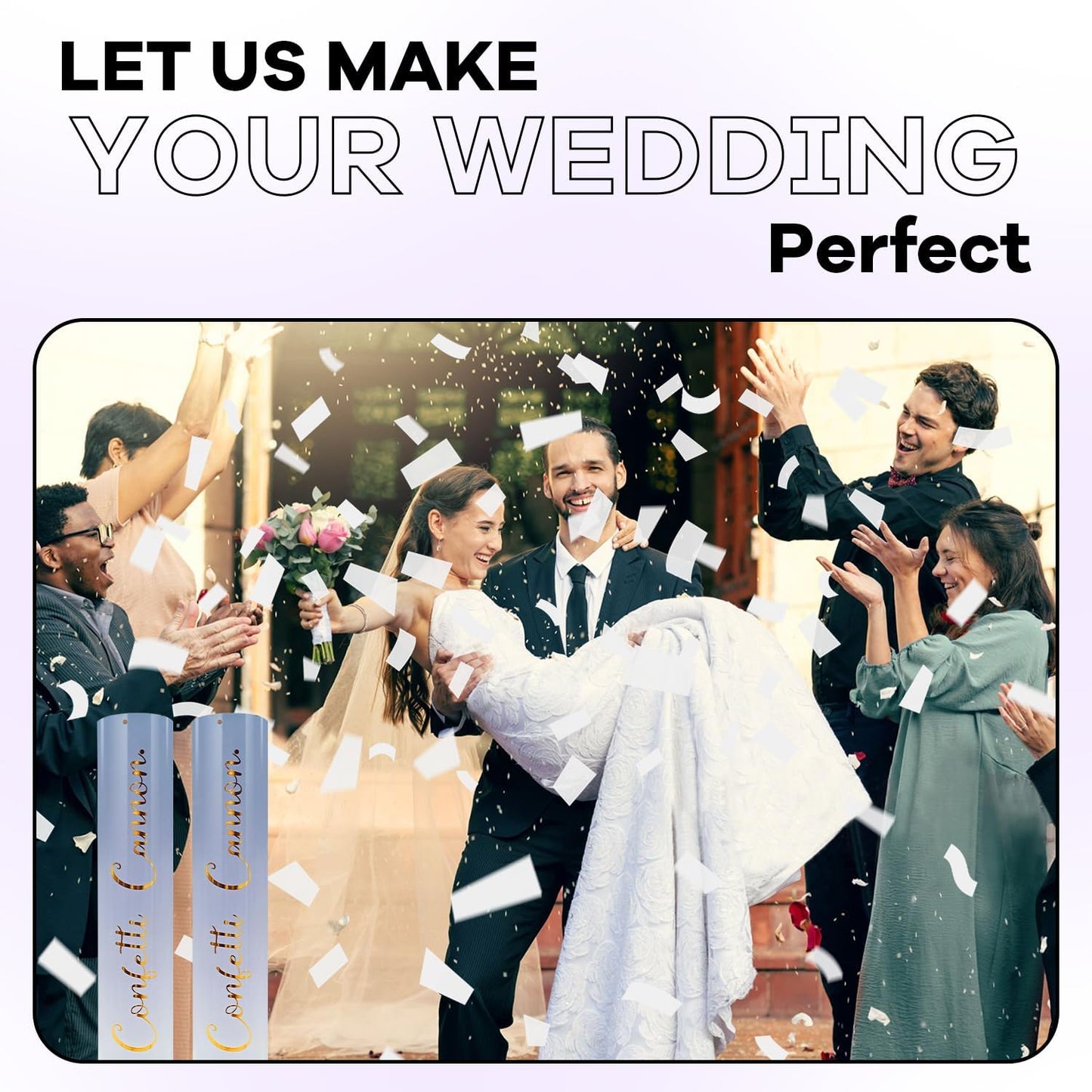 Confetti Poppers White Confetti Cannon 12 Pack Party Poppers Biodegradable12inch Wedding Party Confetti Bulk Streamer Confetti Cannon Launches up to15-25ft for Christmas Birthday Graduation New Year