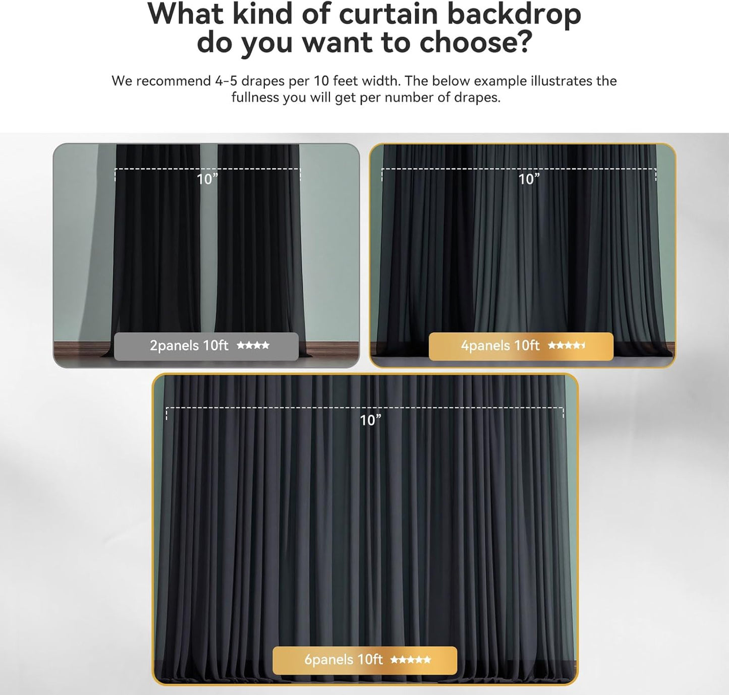 Ledido 10×10ft Tulle Backdrop Curtains with Lights String - 300LED Fairy Lights Sheer Curtain Backdrop for Weddings Baby Shower and Birthday Party Decorations(2 Panels 5×10ft)