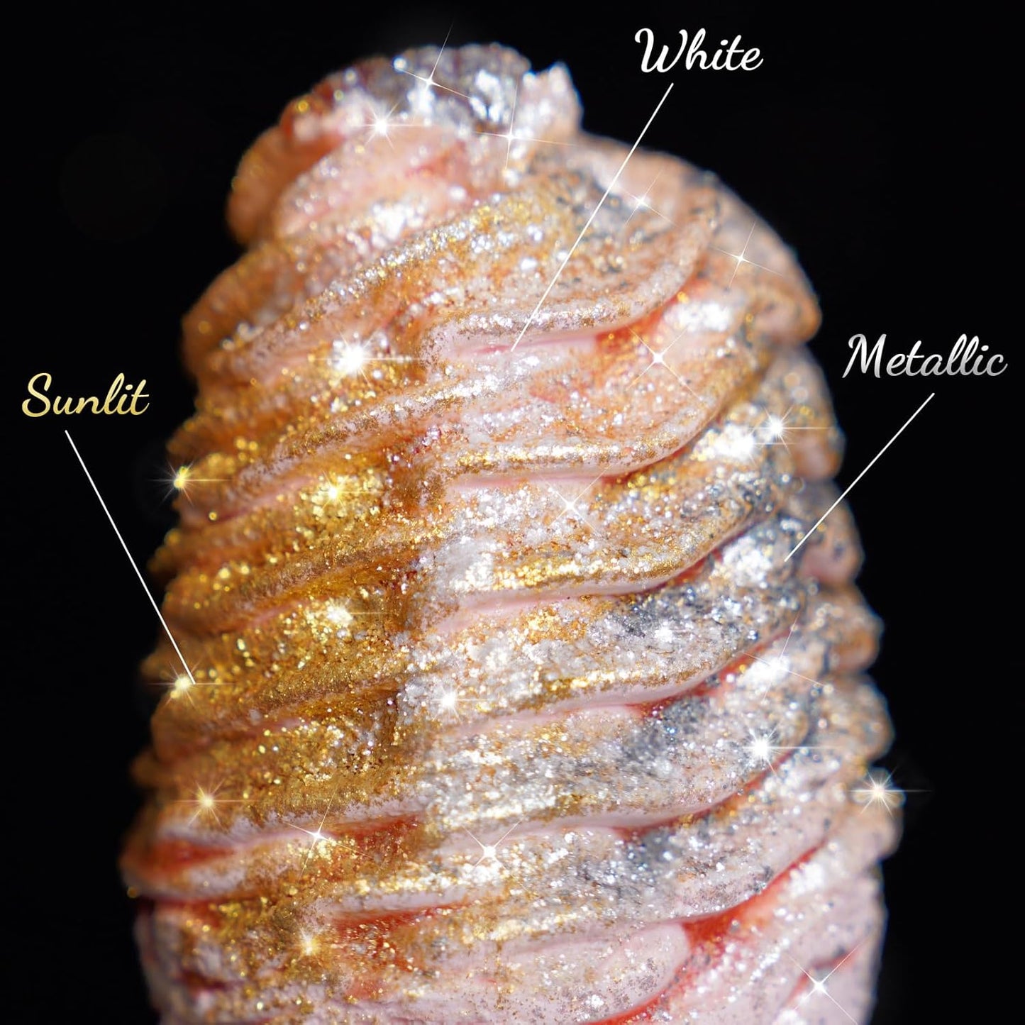 NiHome Edible Food-Grade Glitter Powder Glimmer Luster Dust Metallic Fancy Food Decorating Sprinkle Glimmery Dust for Drink Wine Beverage Cake Bakery Vegan Allergen-Free (Metallic, 0.35oz/10g)