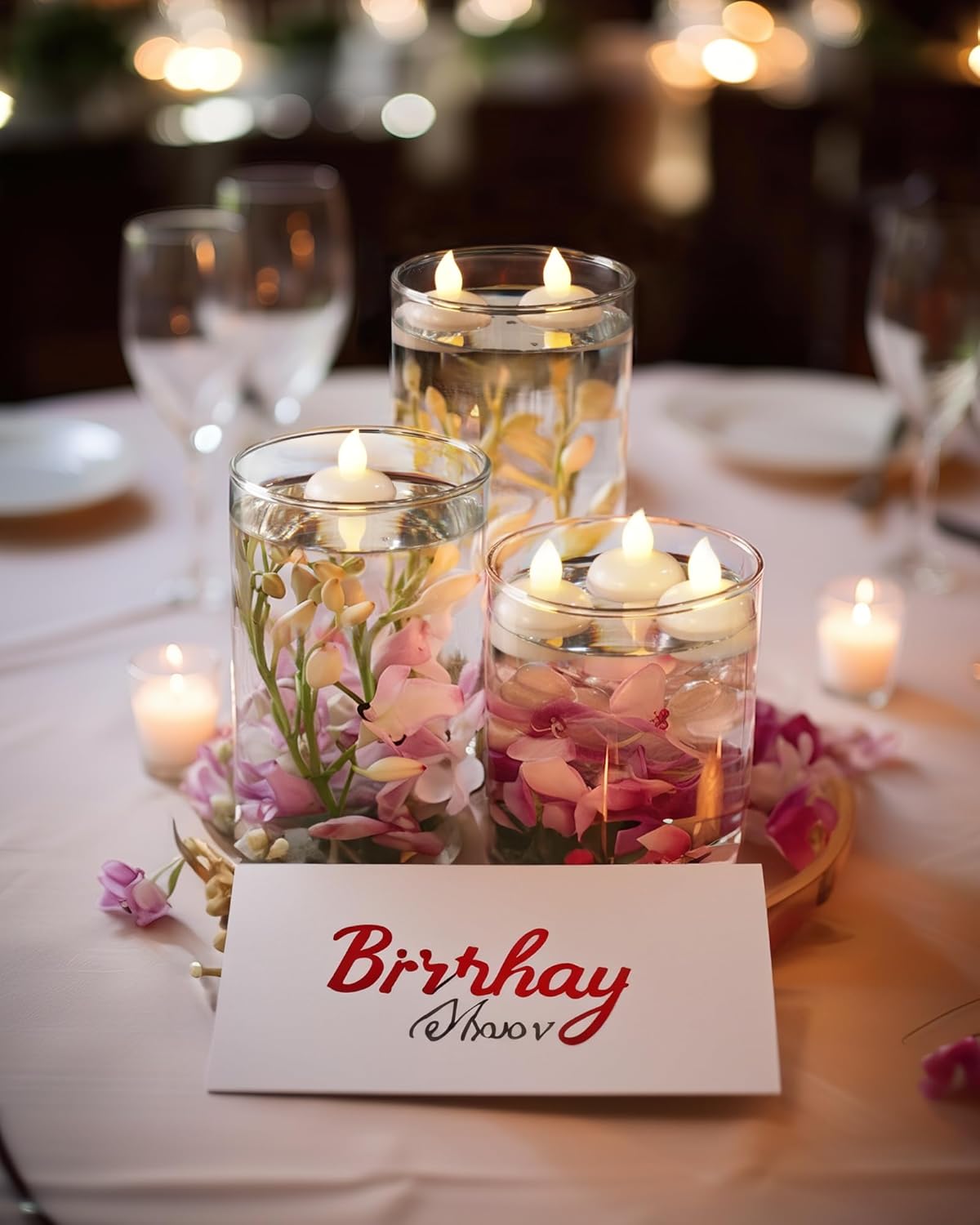 Homemory 200 Hours 24 Pack Flameless Floating Candles, Warm White Led Flickering Tealight Candles in Bulk, Decor for Wedding, Party, Centerpiece, Pool, Christmas