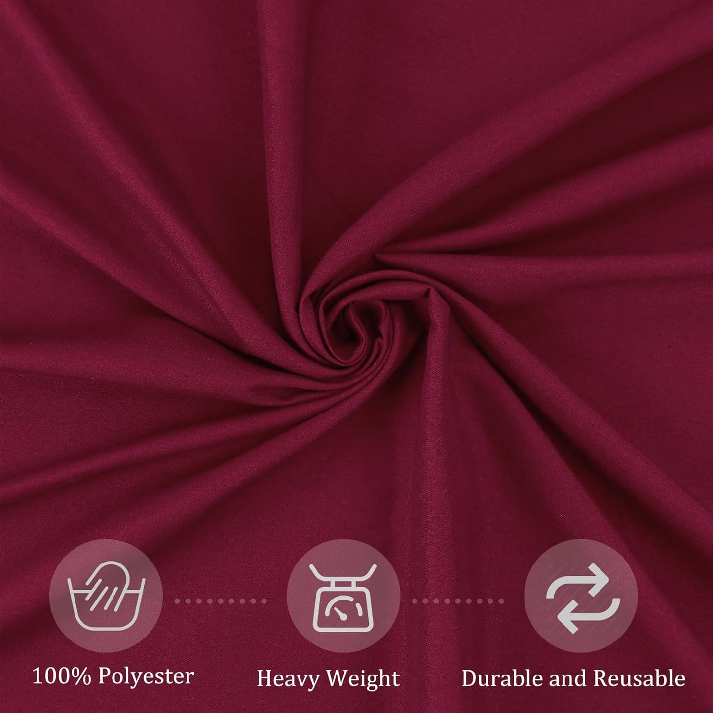 8 Pack Premium Round Tablecloth 90 Inch Round Table Covers Bulk Washable Polyester Fabric Round Table Clothes for Wedding Party Reception Banquet Buffet Restaurant (Burgundy, 90 Inch)