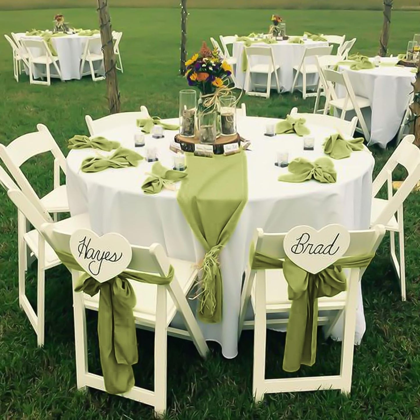 fani 60 PCS Apple Green Satin Chair Sashes Bows Universal Chair Cover for Wedding Reception Restaurant Event Decoration Banquet,Party,Hotel Event Decorations (7 x 108 inch)