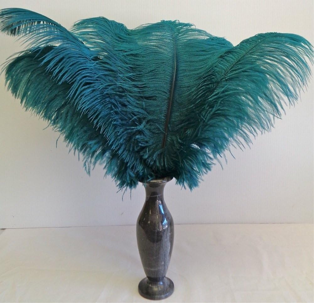 KOLIGHT 40pcs 12''~14''(30~35cm) Natural Ostrich Feathers for DIY Home Wedding Party Office Decoration (Teal)