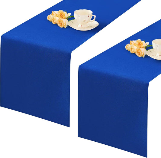 2 Pack Blue Small Short Table Runner 12 x 36 Inch Solid Color Runners Coffee Table Dresser for Daily Party Home Decoration