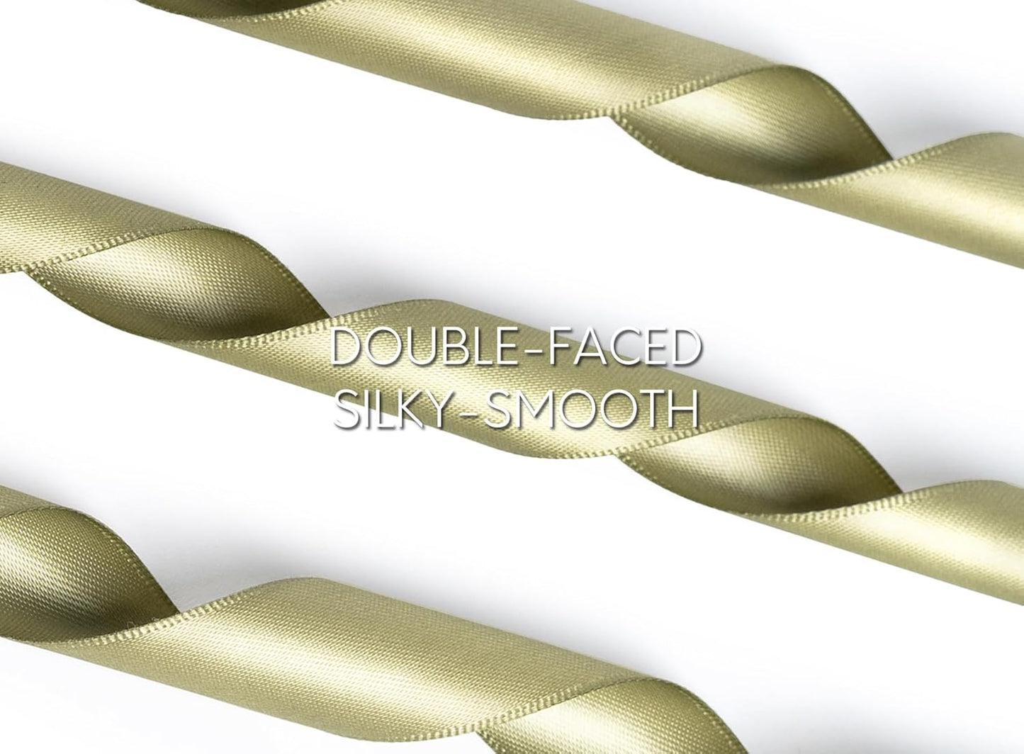 Sage Green Satin Ribbon 7/8 Inch x 50 Yards Double-Faced Ribbons for Gift Wrapping Crafts Flower Bouquet Wedding Paper Bows Invitations