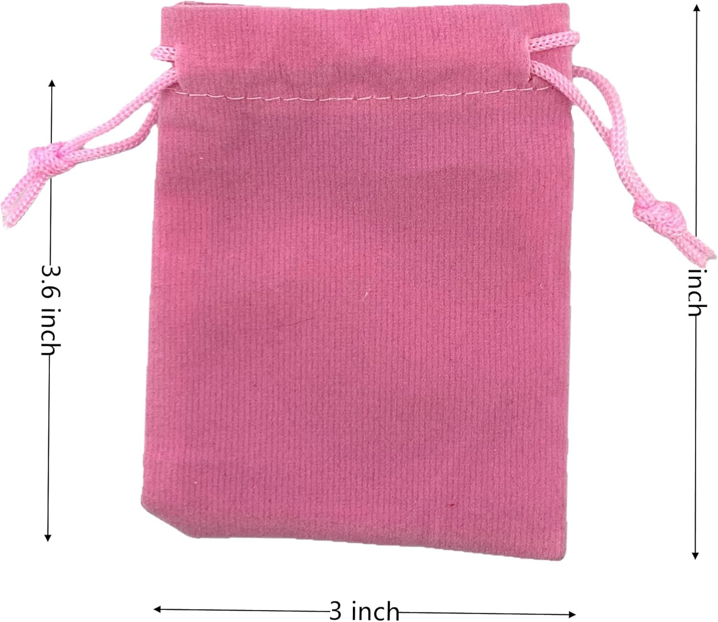 Palmhomee Pack of 48 3x4 Inch Velvet Drawstring Bags Gift Bag Velvet Pouch For Jewelry Wedding and Party Favor (Pink)